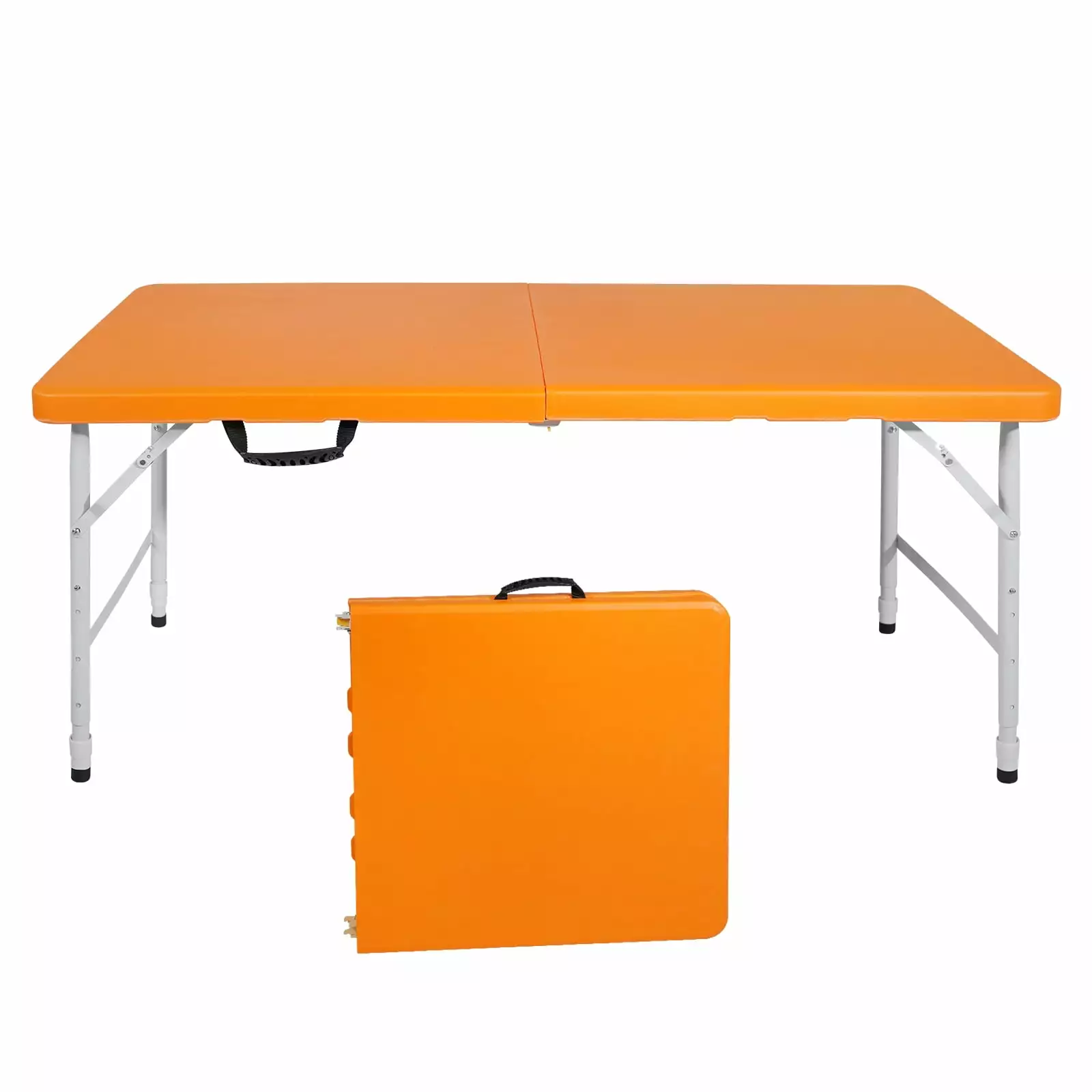 4ft Orange Portable Folding Table Indoor Outdoor Maximum Weight 135KG Camping Picnics