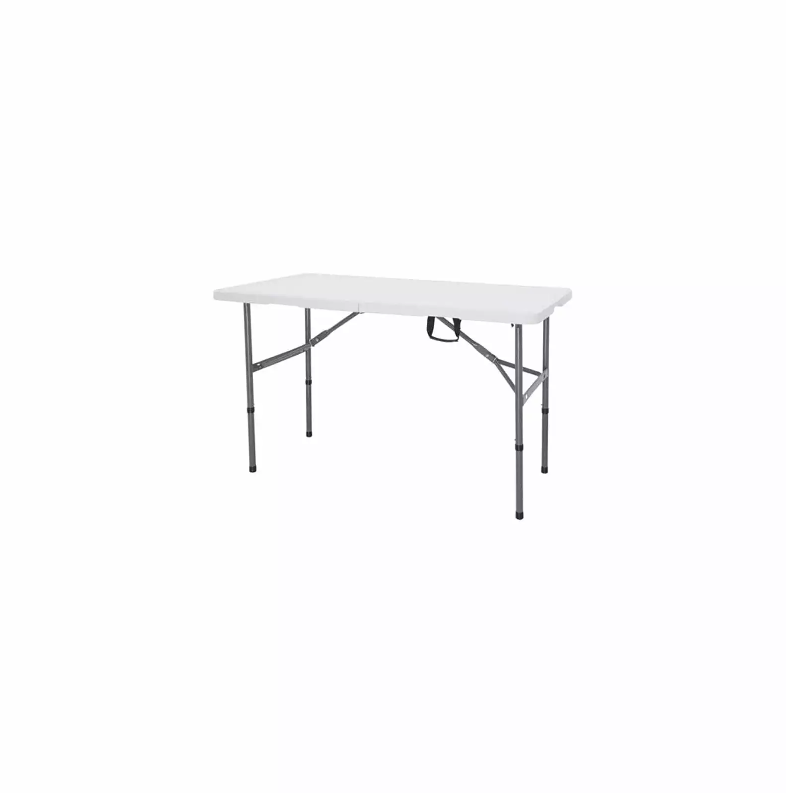 4ft Picnic Table Folding Utility Table Portable Fold--Half Plastic Picnic Party Dining Camp Table Handle Indoor Outdoor