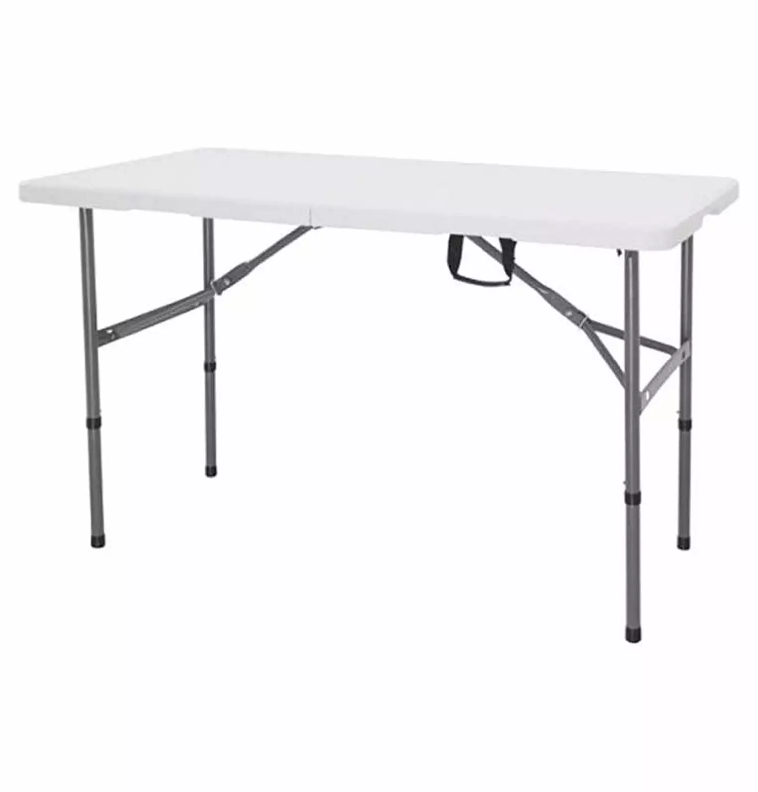 4ft Picnic Table Folding Utility Table Portable Fold--Half Plastic Picnic Party Dining Camp Table Handle Indoor Outdoor