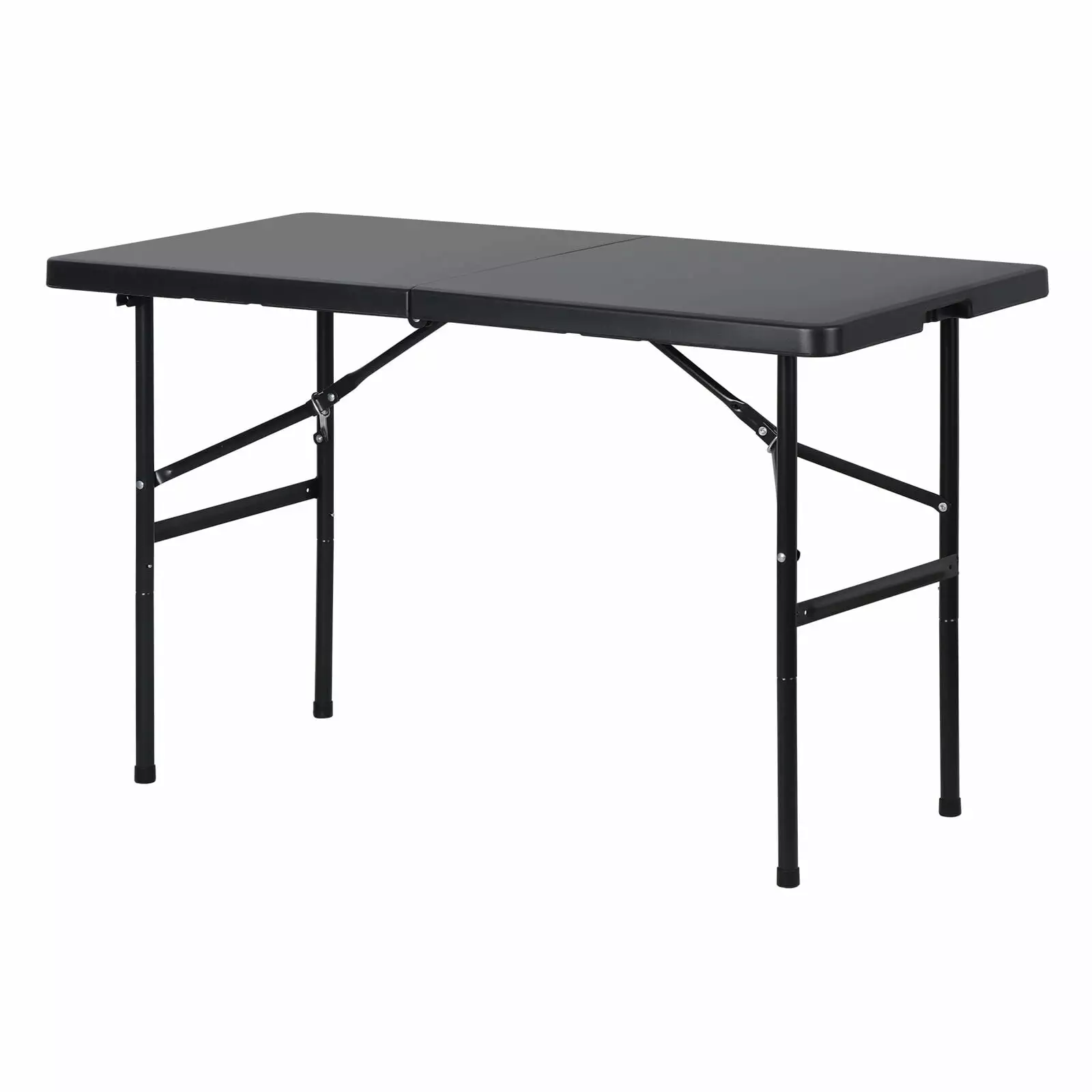 4ft Plastic Indoor Outdoor Picnic Party Portable Folding Table Camp Dining Black