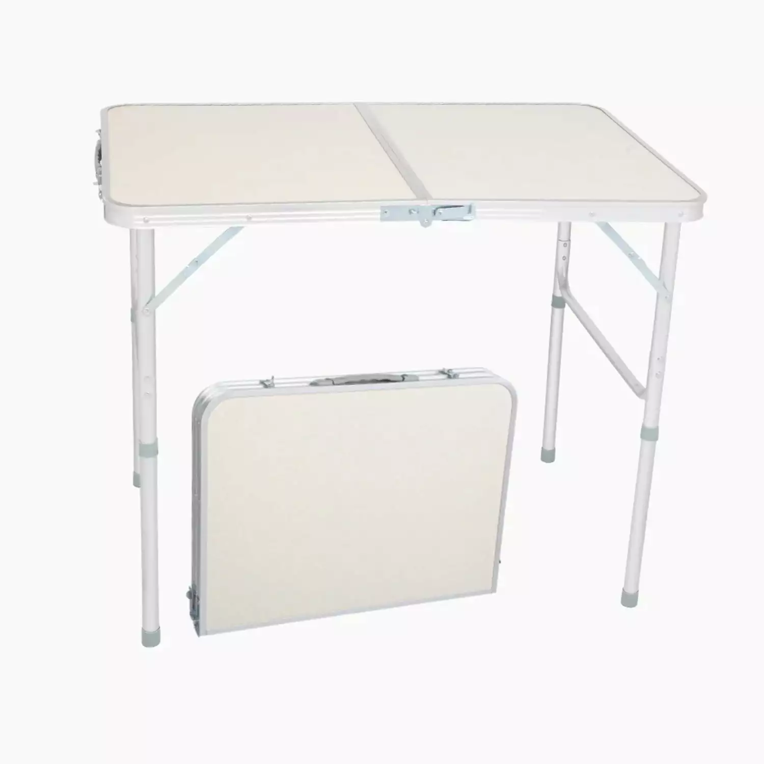 90x60x70cm Aluminum Alloy Folding Table White Home Use Compact and Lightweight