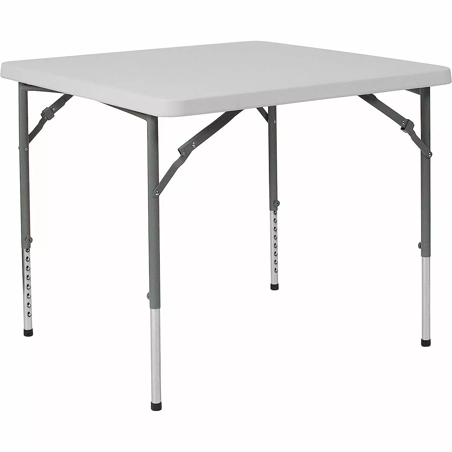 Bilot Kathryn 2.79-Foot Square Height Adjustable Granite White Folding Table