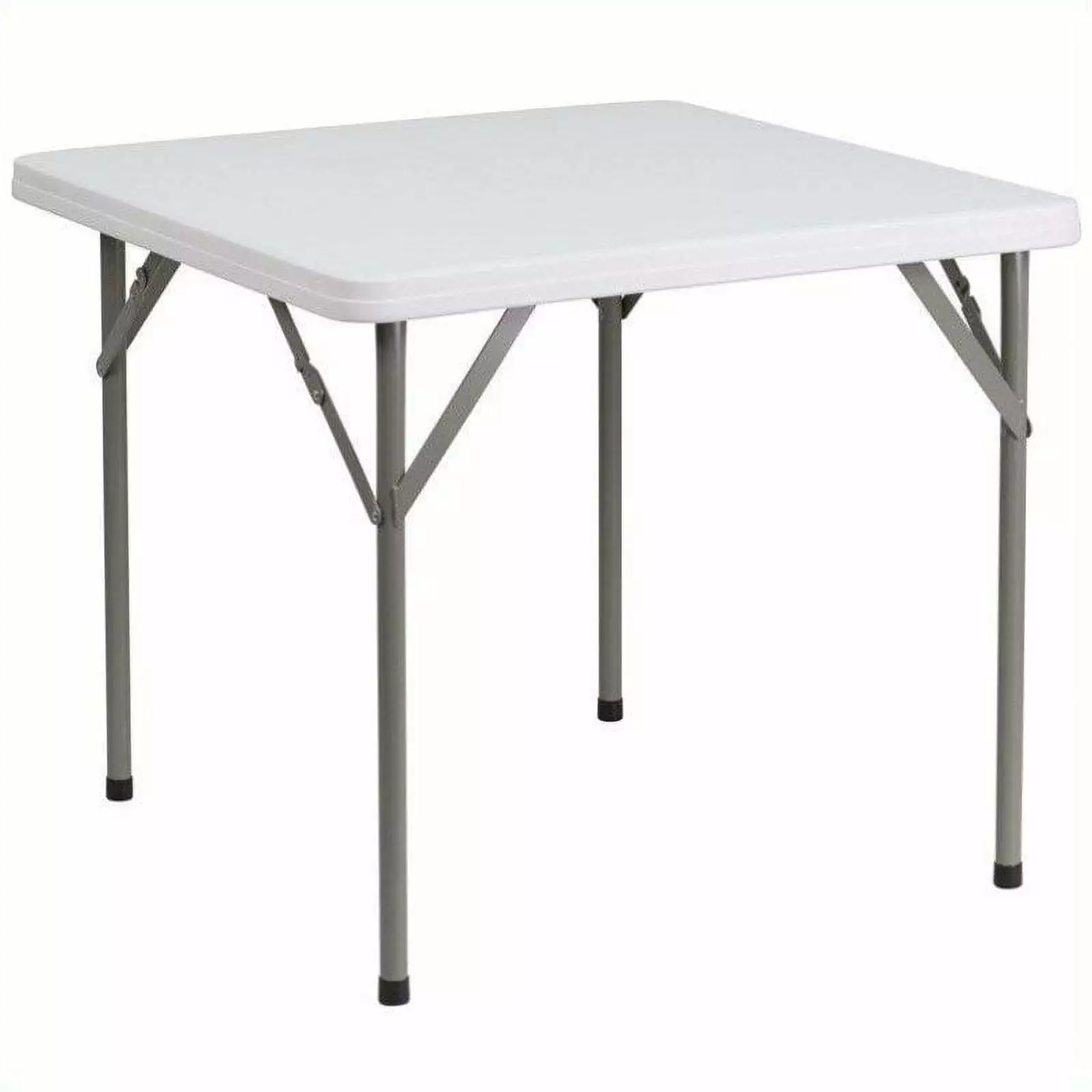 Bowery Hill Square Granite Folding Table White - Stylish Indoor Outdoor Table