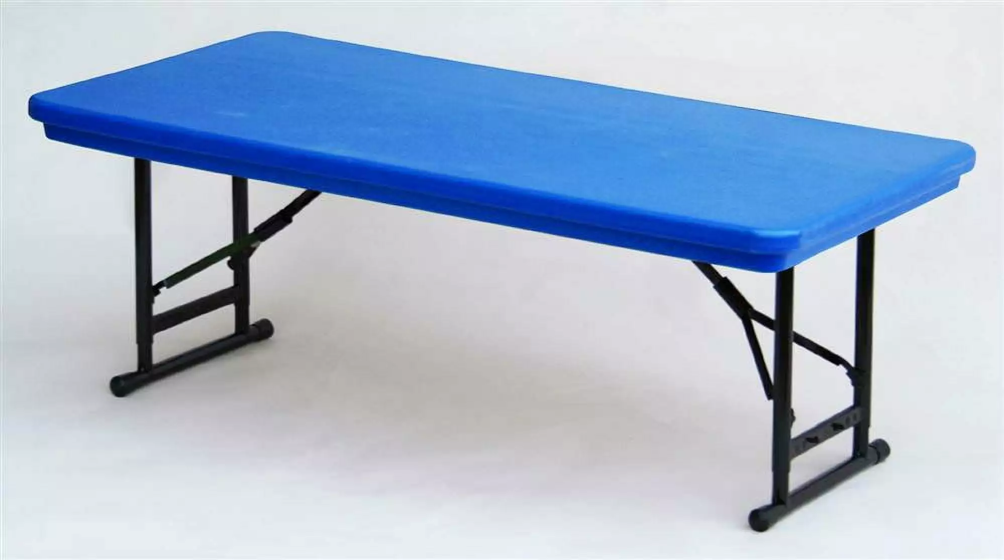 Correll 17-27 Inch Adjustable Height Heavy Duty Plastic Blow-Molded Folding Table Blue