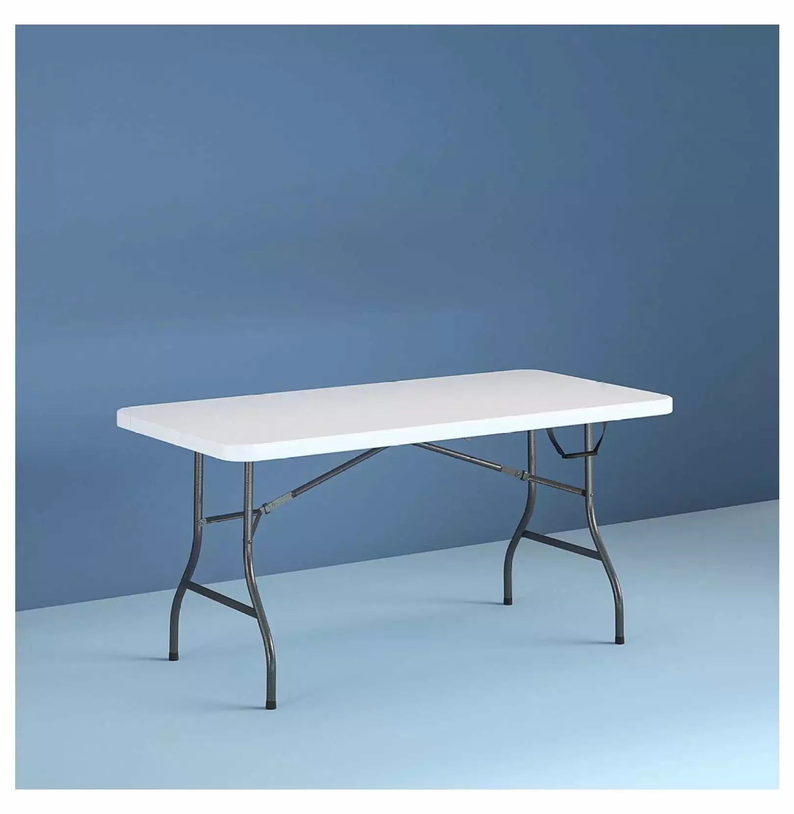 DaiZuY 6 Foot Heavy Duty Centerfold Folding Table White Camping and Parties