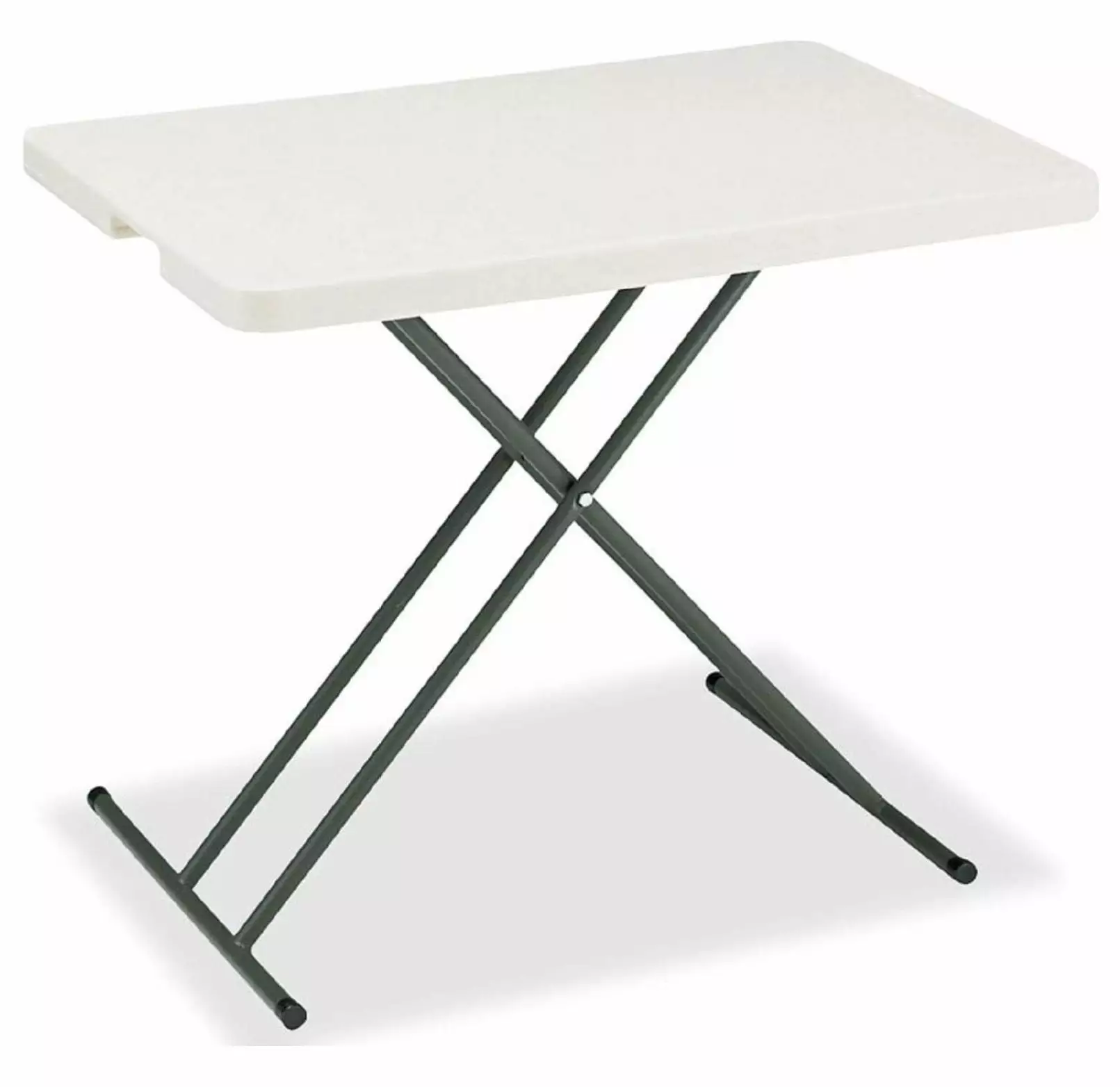 Exlonjet Adjustable Height Plastic Folding Table 30 x 20 White