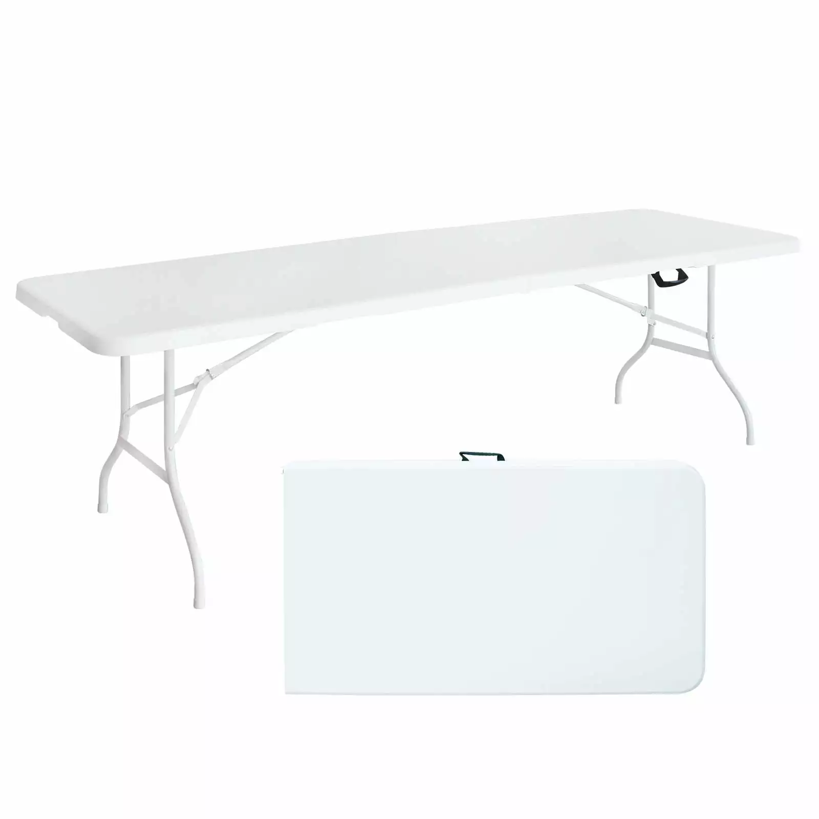 8 Foot Folding Table Easy Fold White