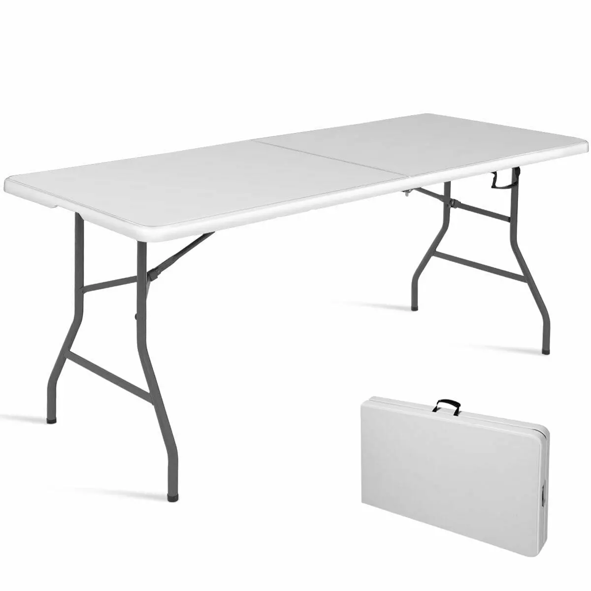 6 Foot Folding Table Portable Plastic Indoor Outdoor Picnic Party Dining Camp Table