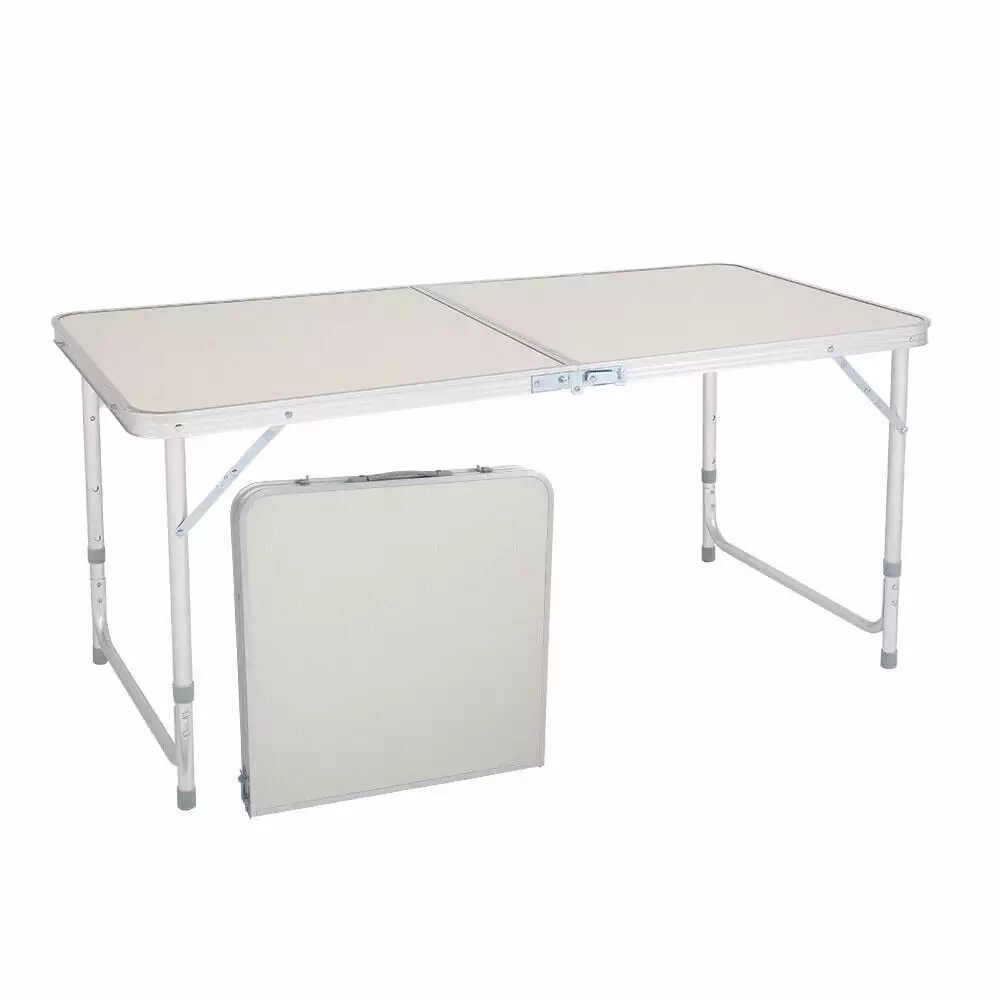 4 Foot Lightweight Portable Multipurpose Folding Card Table Adjustable Height Indoor Outdoor Use