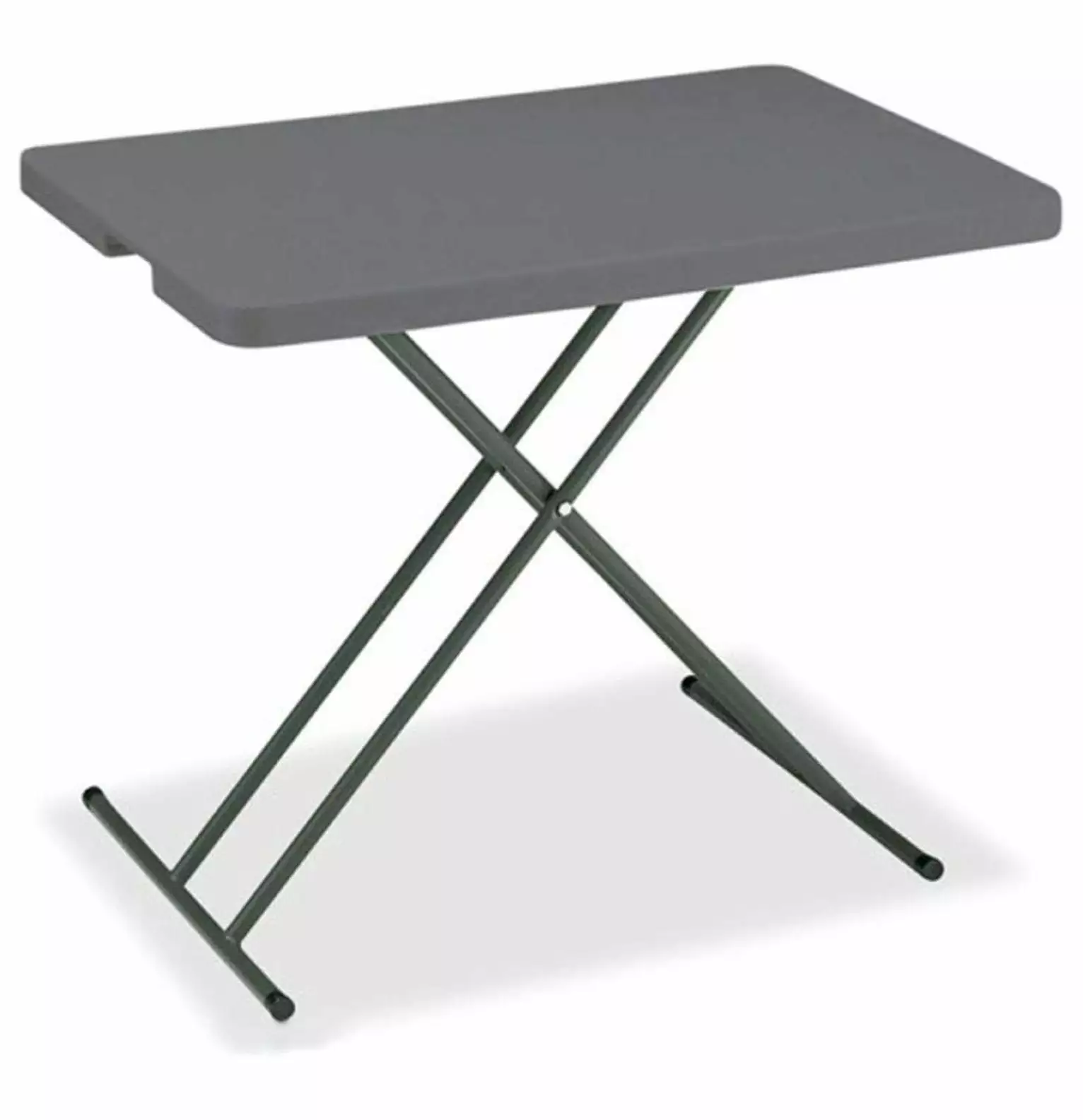 Gexandy Adjustable Height Plastic Folding Table 30x20 Charcoal