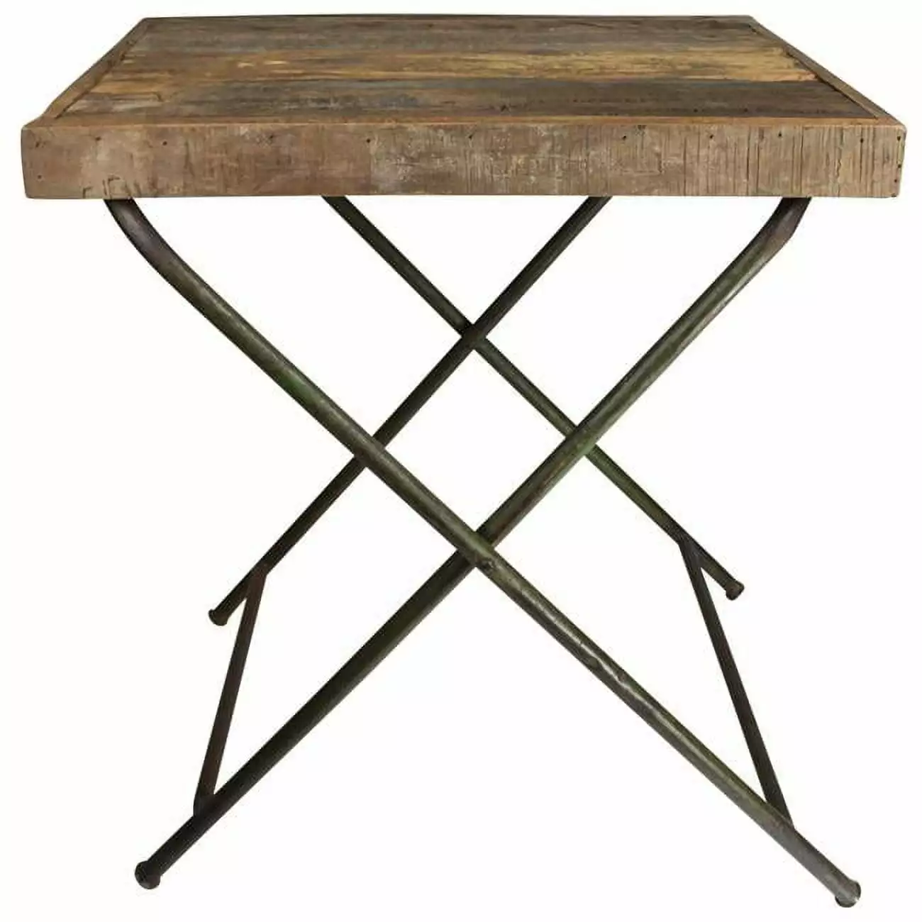 HomeRoots Reclaimed Wood Folding Table Natural Finish