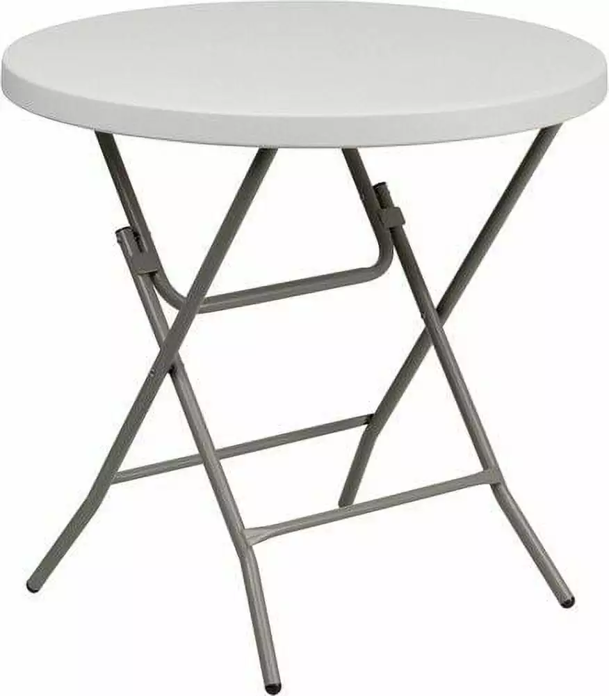 32 Inch Round White Plastic Standard Height Folding Table Coffee Table Indoor Use