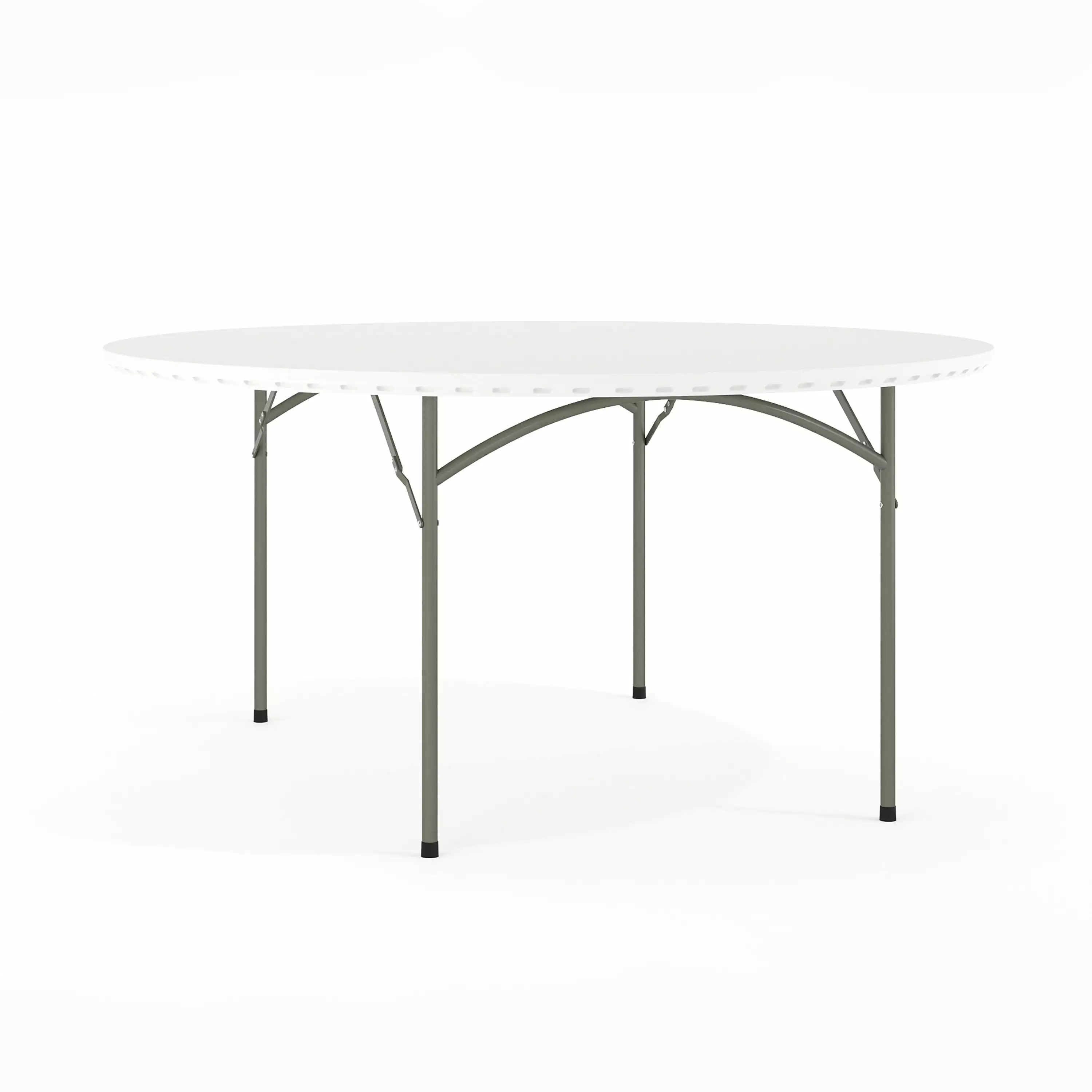 Kathryn 5-Foot Round Indoor Outdoor Plastic Folding Event Table White