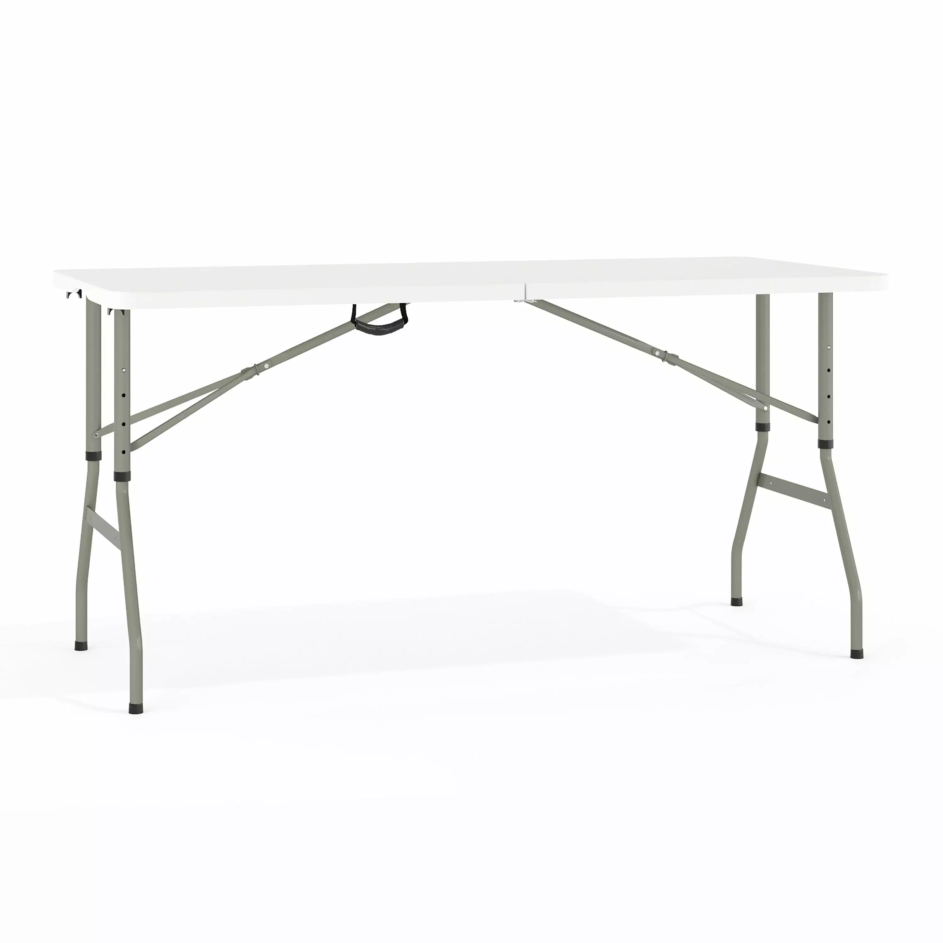 Kathryn 5' Rectangular Adjustable Plastic Folding Event Table Handle White