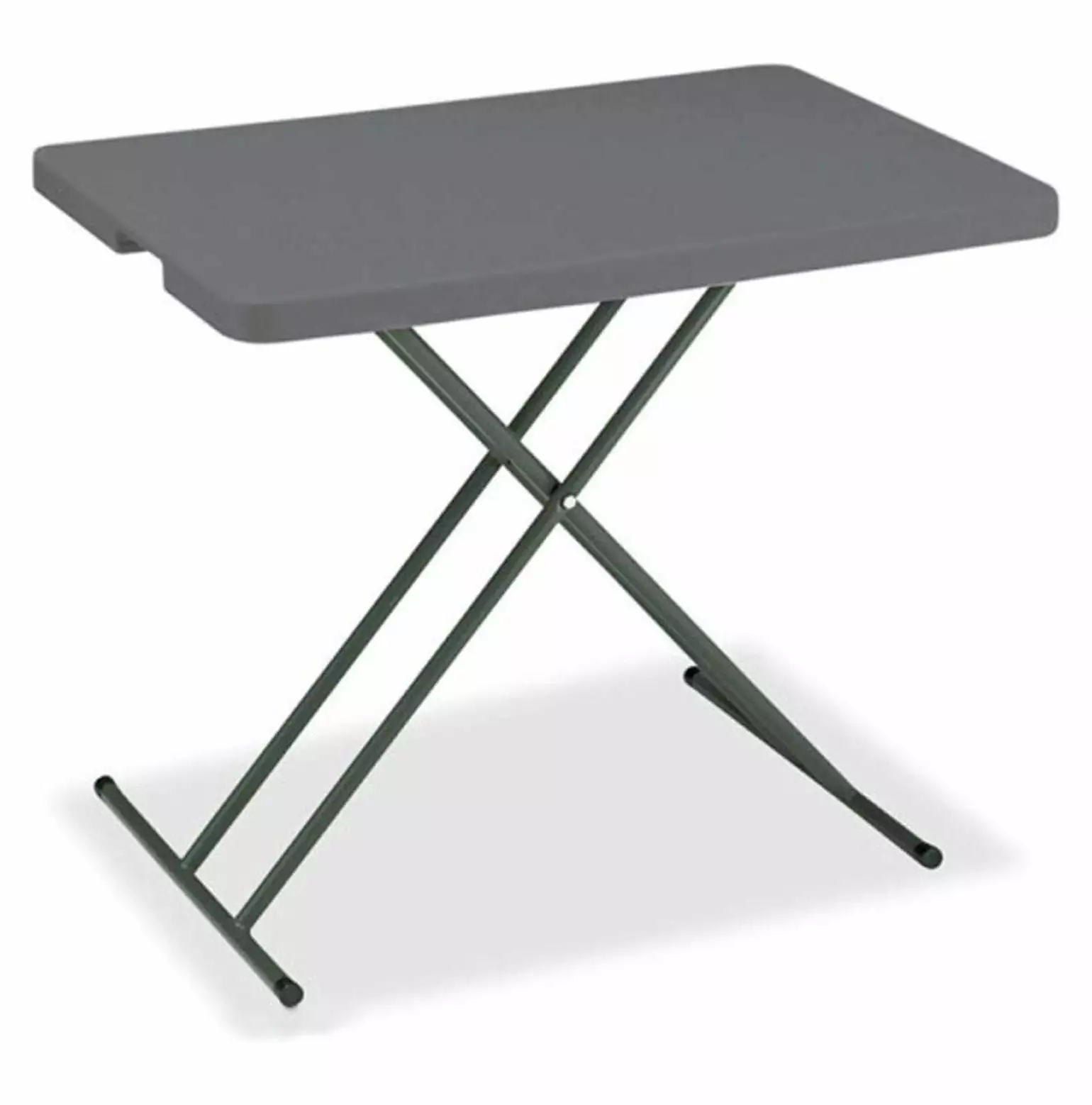 KITYDALK Adjustable Height Plastic Folding Table 30x20 Inches Charcoal Home Office Camping