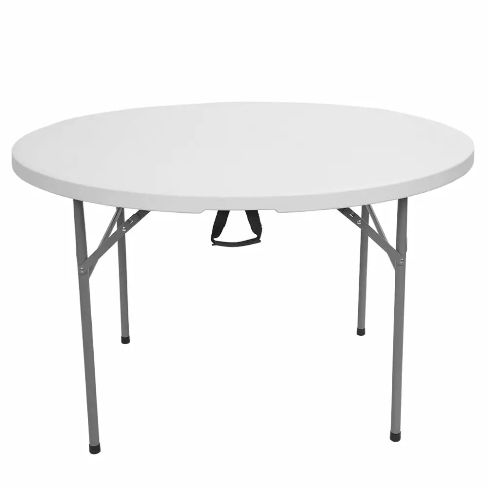 Kmowoo 48inch Round Folding Table Outdoor Folding Utility Table White