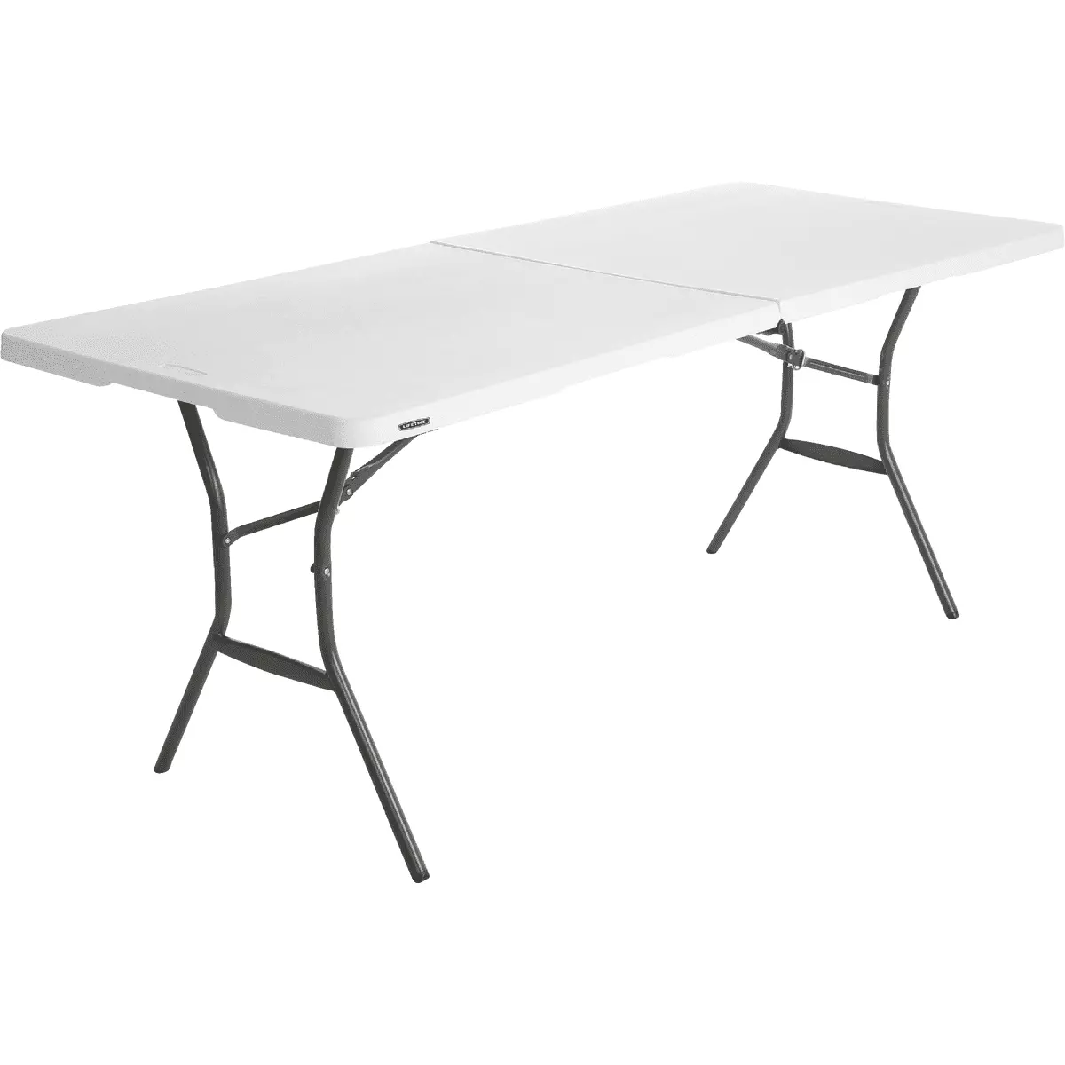 Lifetime Essential 6 Ft x 30 White Granite Fold Half Table Portable Event Table