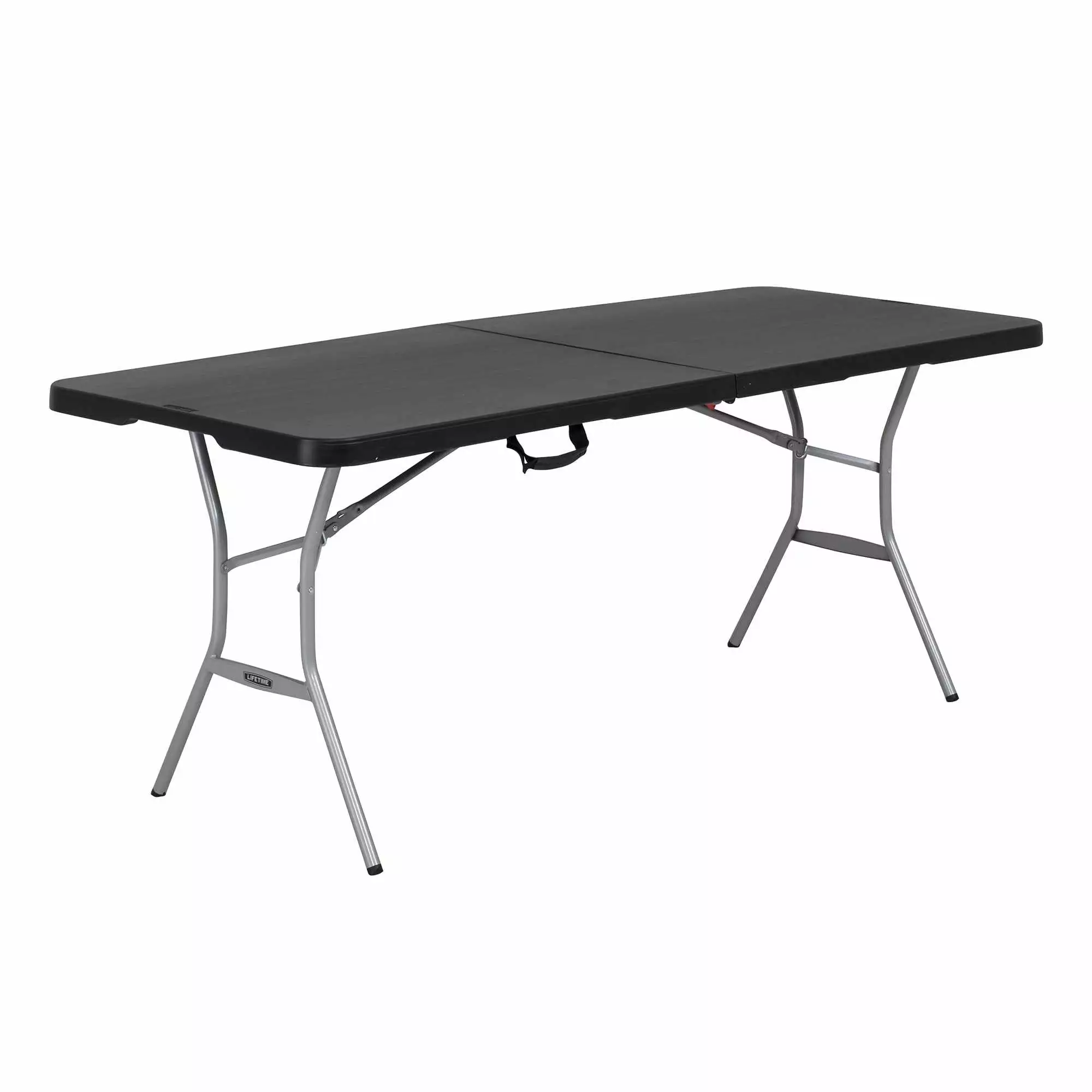 Lifetime 6 Foot Rectangle Fold--Half Table Light Commercial Grade Indoor Outdoor Black