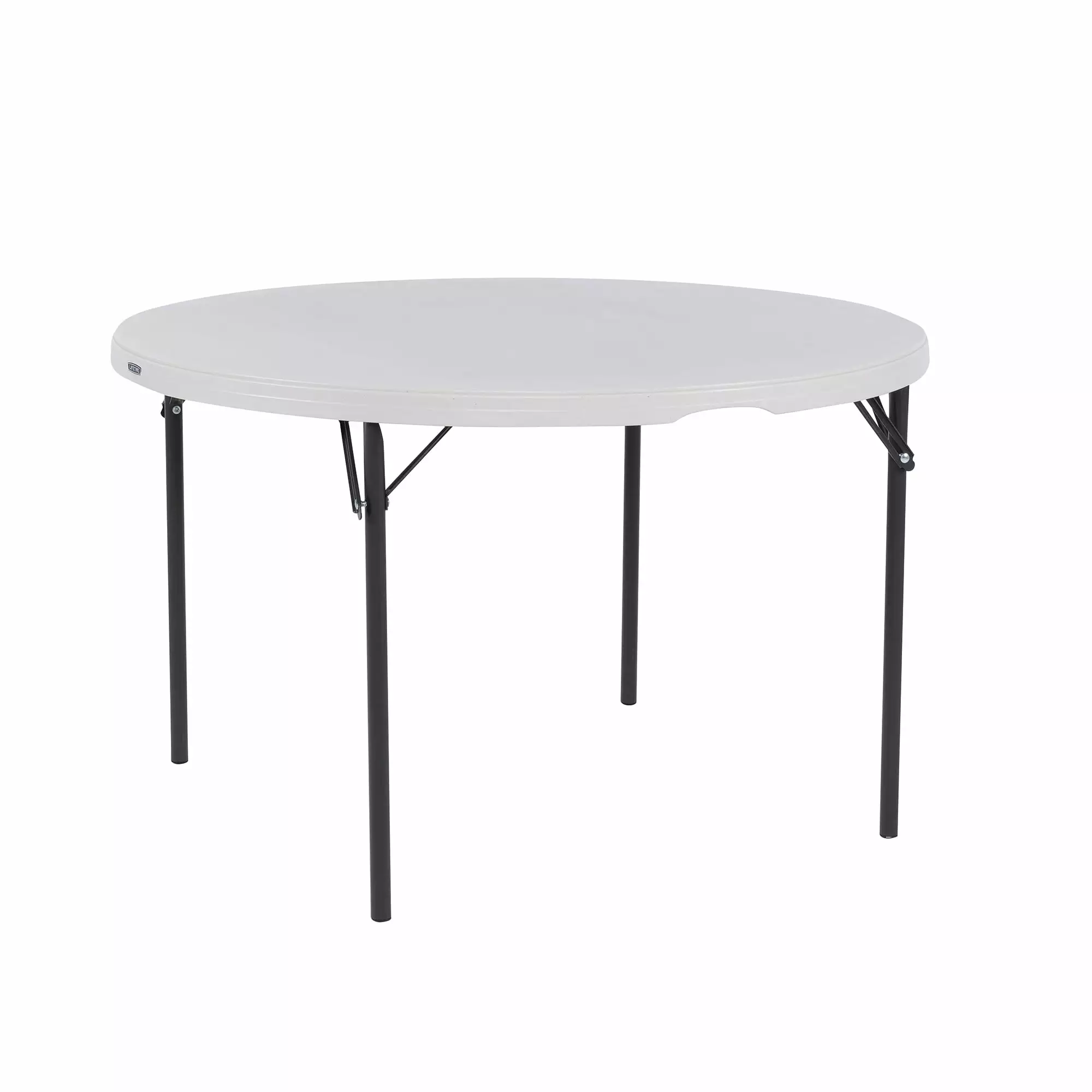 Lifetime 48 Inch Round Folding Table Indoor Outdoor Light Commercial Grade Almond Portable Table