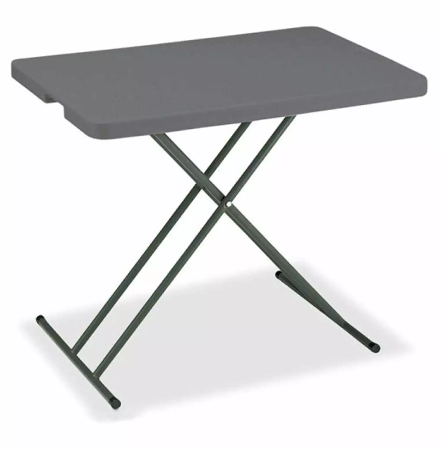 Lwory Adjustable Height Plastic Folding Table 30x20 Inches Charcoal Portable Indoor Outdoor