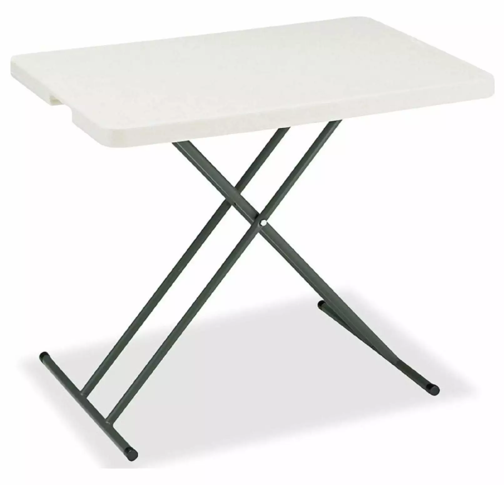 Lwory Adjustable Height Plastic Folding Table 30 x 20 White