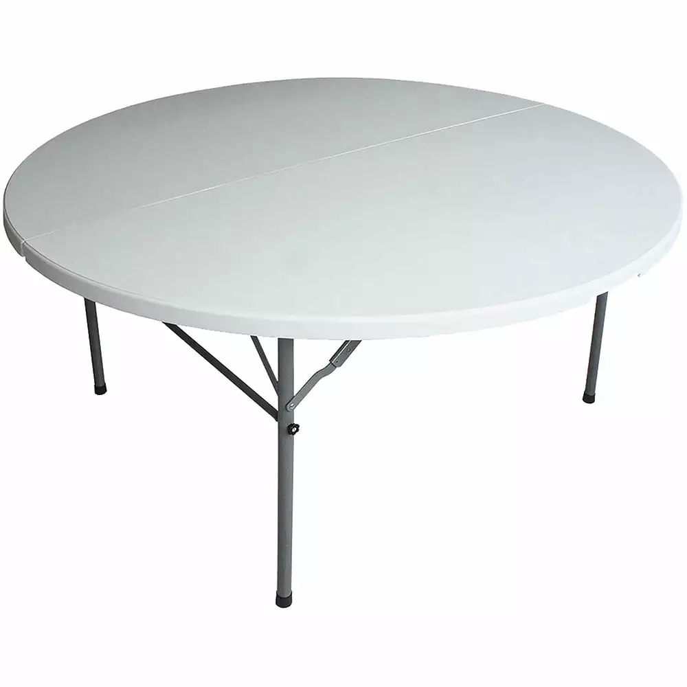 Open Box Plastic 5 Foot Fold Half Folding Banquet Table - Lightweight Portable Table