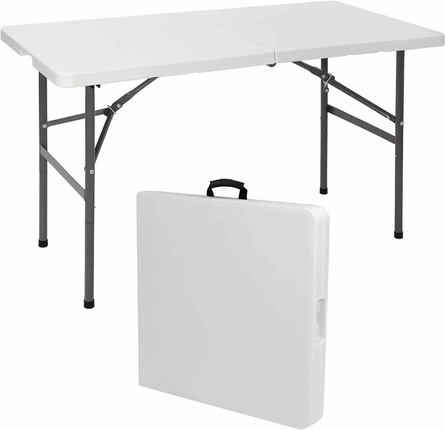 Portable 4 Foot Plastic Folding Table Heavy Duty Indoor Outdoor Picnic Table
