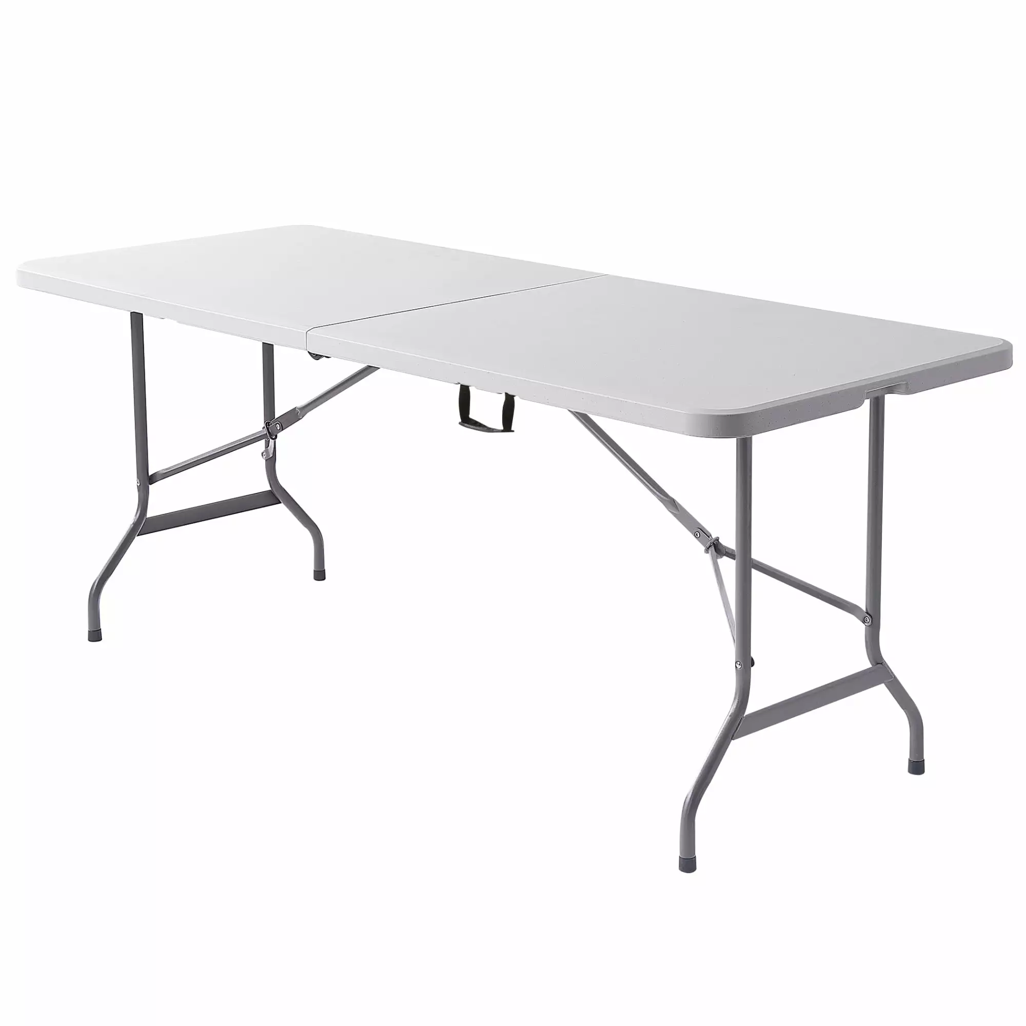 Realspace 6' Fold Half Plastic Folding Table 29H x 72W x 30D Platinum