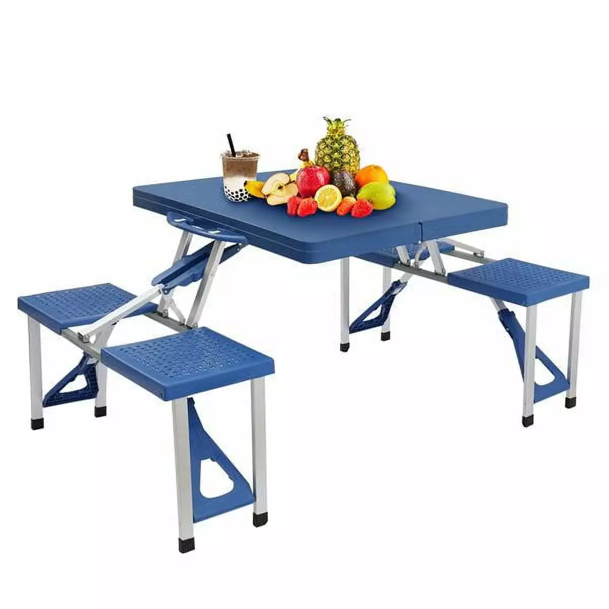 Siamese Folding Tables and Chairs Plastic PS Thickening Outdoor and Indoor Use