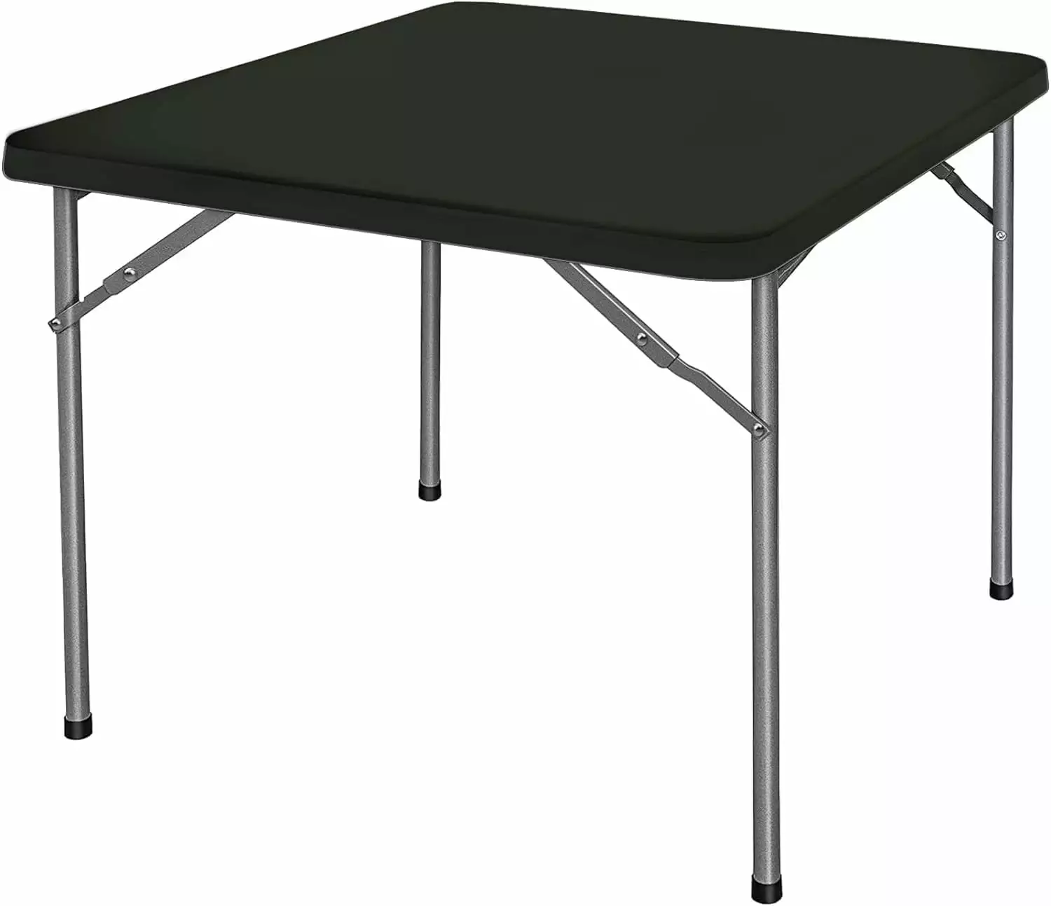 Square Foldable Plastic Card Table Sturdy Steel Frame Lightweight Portable Kids Camping Crafting Dining 34x34x29 Inches