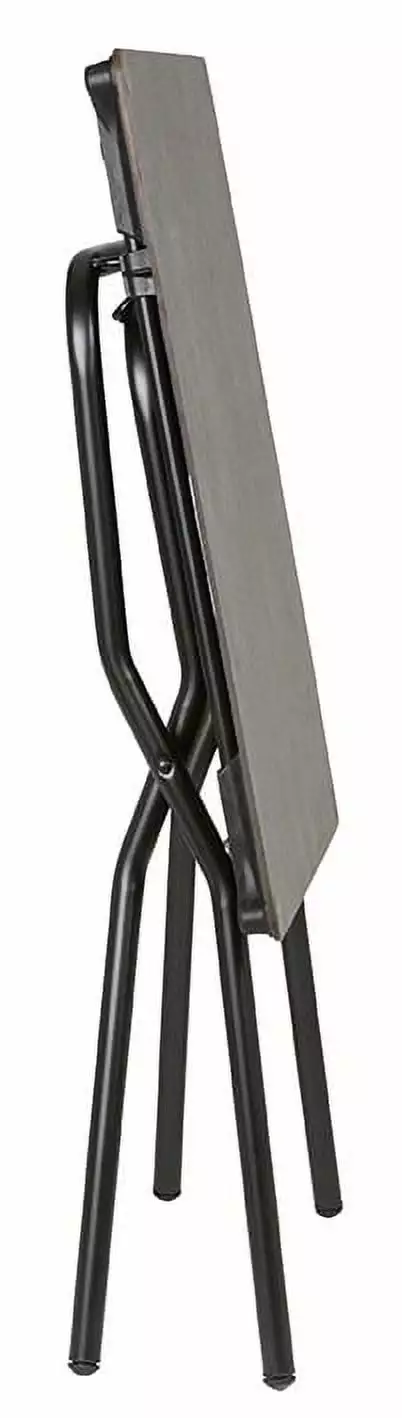 Square Folding Table 25.2 X 26.8 Inches Black Steel Frame Volcanic Finish Table Top