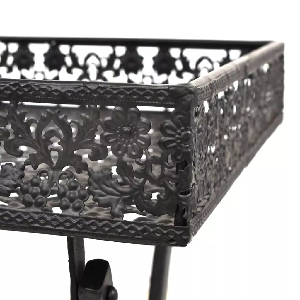 Vintage Metal Folding Table 22.8 x 13.8 x 28.3 Inches Black Small Spaces