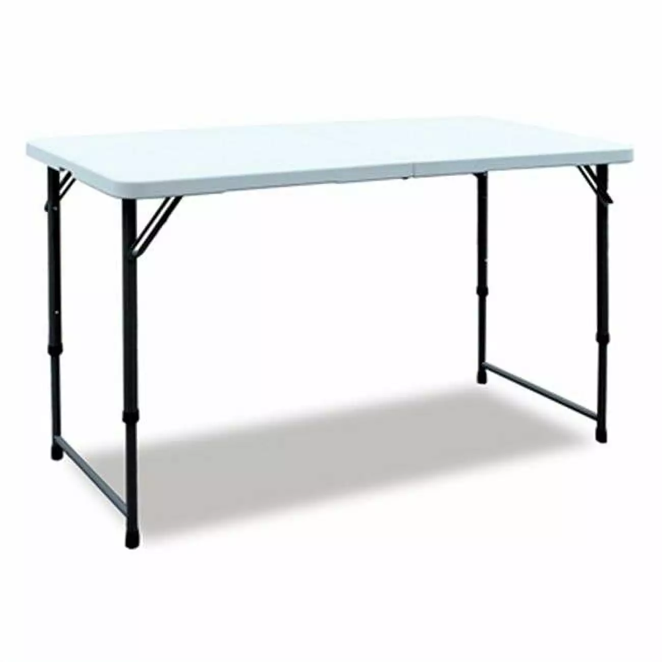4 ft. White Folding Table Portable Lightweight Indoor Outdoor Use