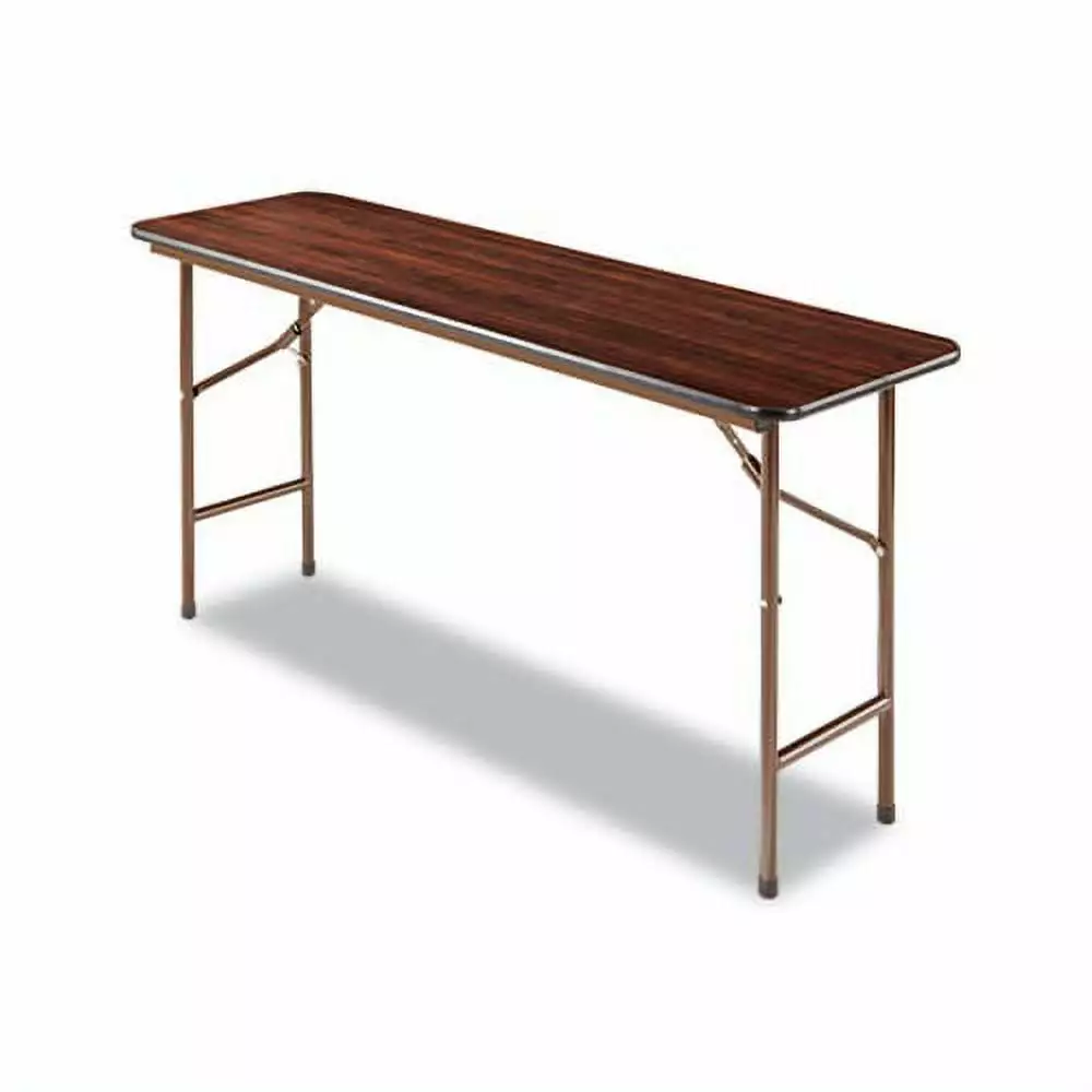 Wood Folding Table Rectangular 59 7/8x17 3/4x29 1/8 Mahogany Portable Table