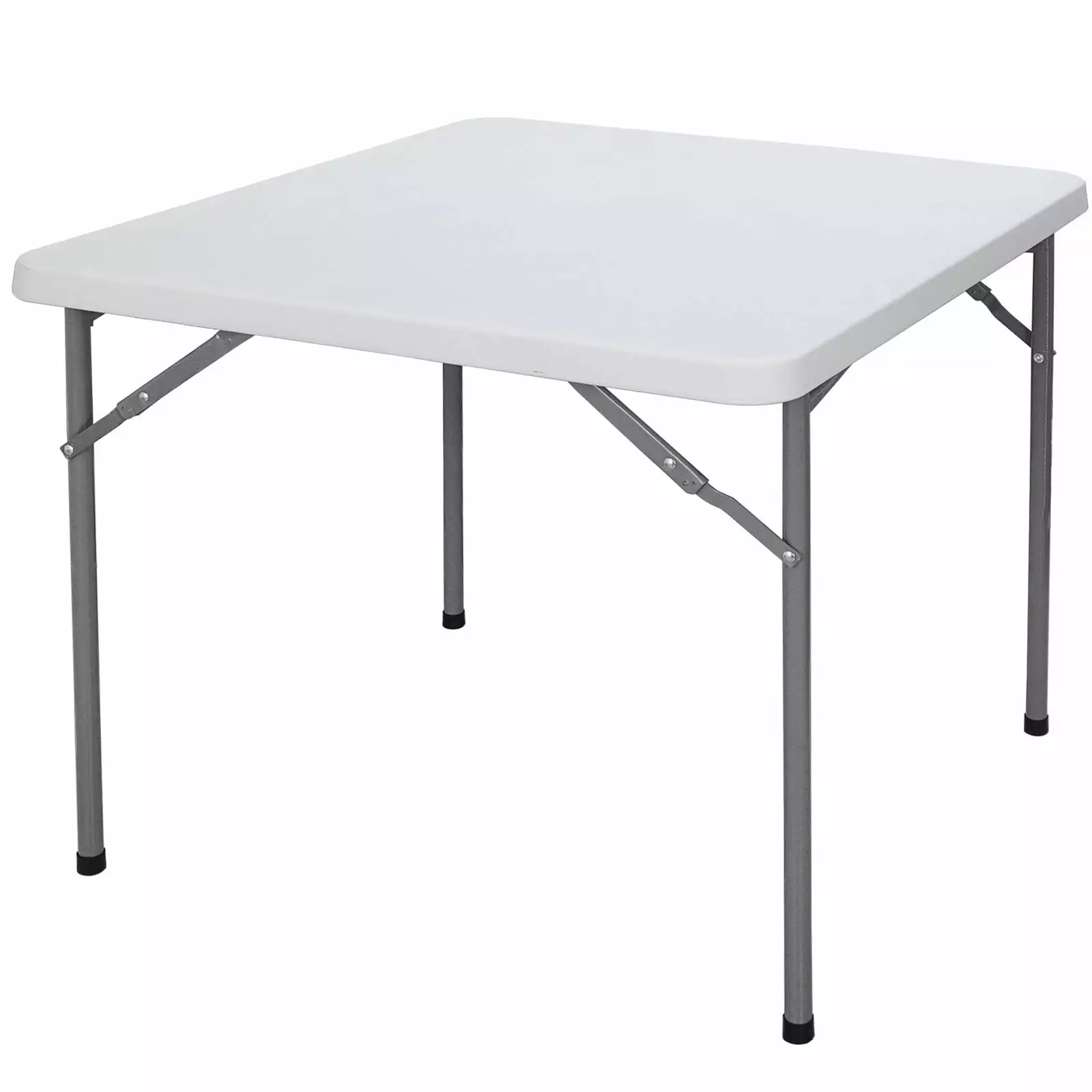 ZGBY Multipurpose 3Ft Square Folding Table Garden Yard Beach Family Picnic White