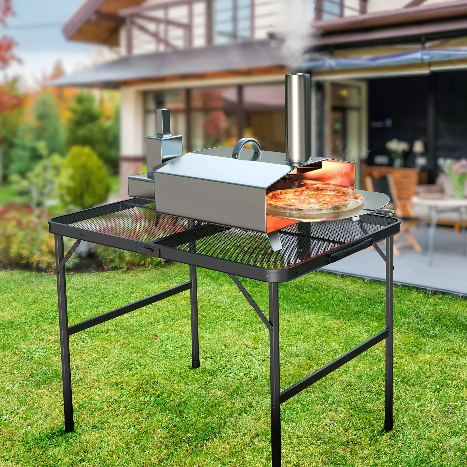 Zimtown 35.4 Inch Patio Portable Indoor Outdoor Camping Picnic Folding Table