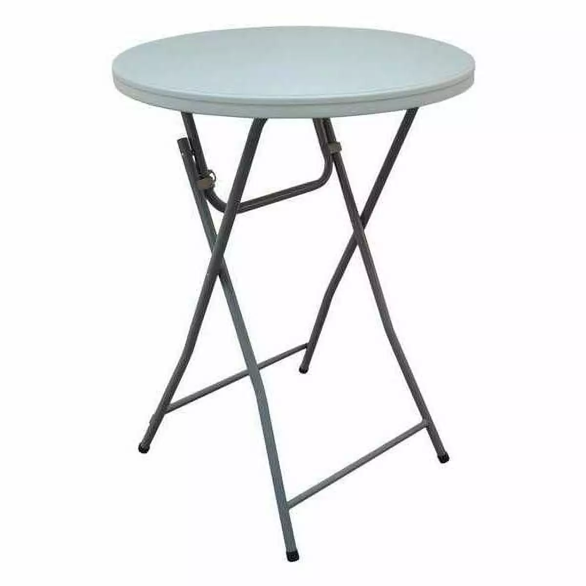 ZORO SELECT 32 Inch Round Folding Table Blow Molded Polyethylene Top White