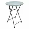 ZORO SELECT Round Folding Table 32 Dia W 44 H Blow Molded Polyethylene Top White