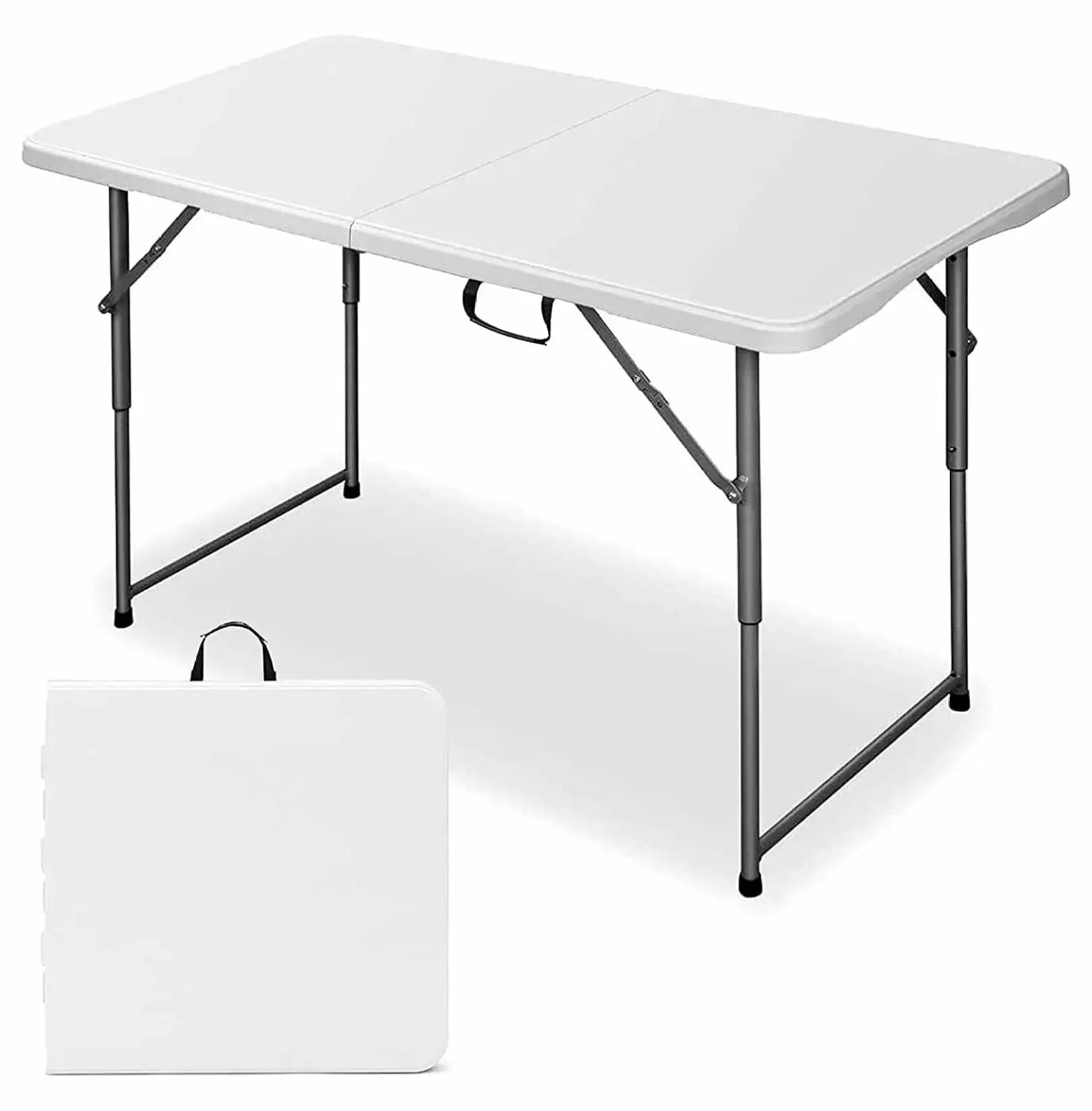 ZQRPCA 4FT Fold--Half Table Portable Folding Table White