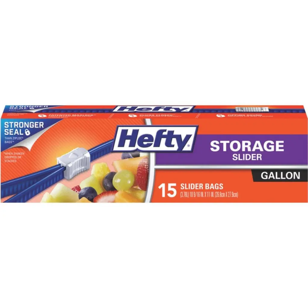 Hefty 1 Gallon Slider Food Storage Bags 15 Count