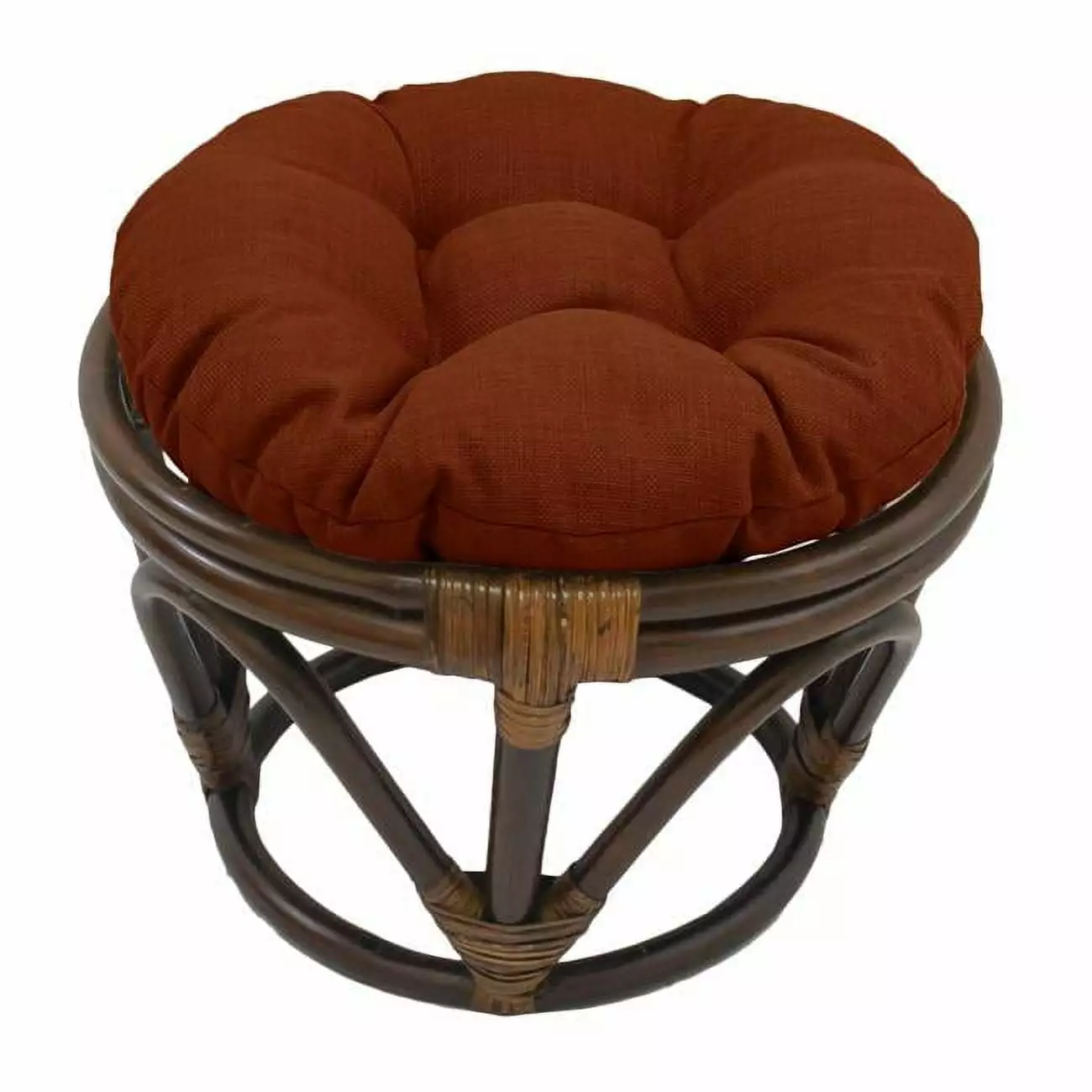 18 Round Solid Spun Polyester Tufted Footstool Cushion Cinnamon KD STONE AND CABINET