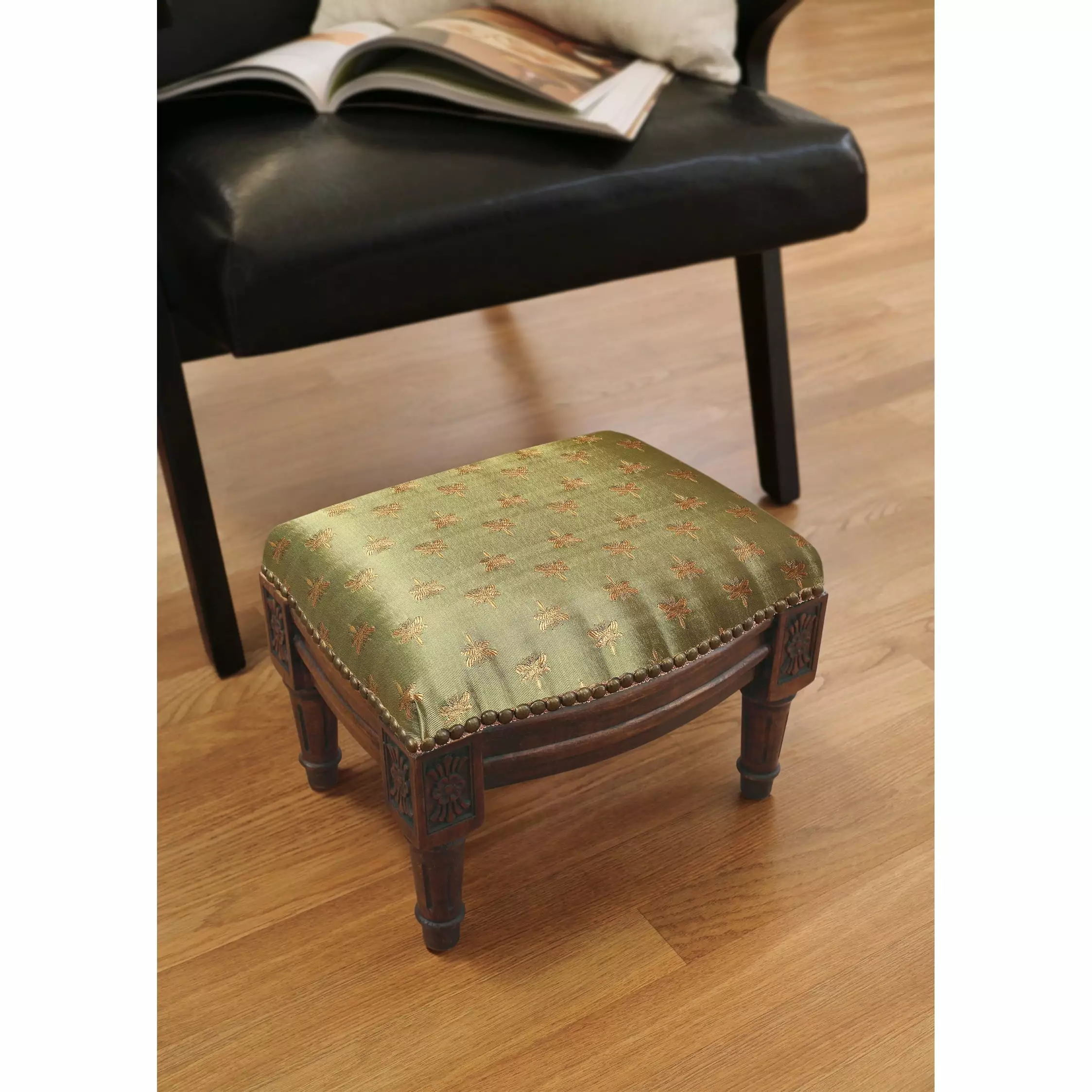 123 Creations Olive Dragonfly Footstool Decorative Accent Piece Living Spaces Ottomans
