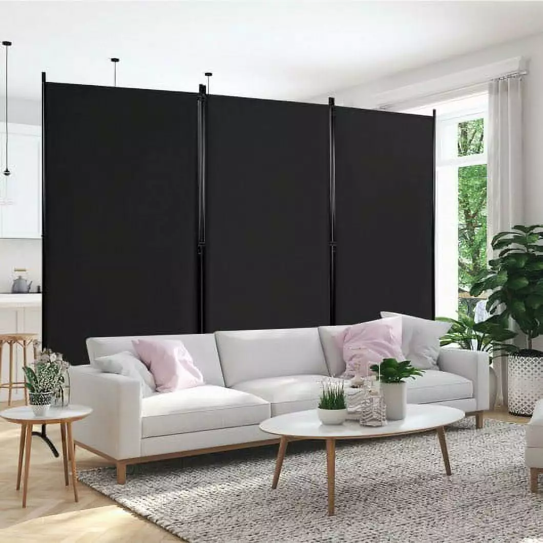 3-Panel Room Divider Folding Privacy Partition Screen Office Home Black Generic