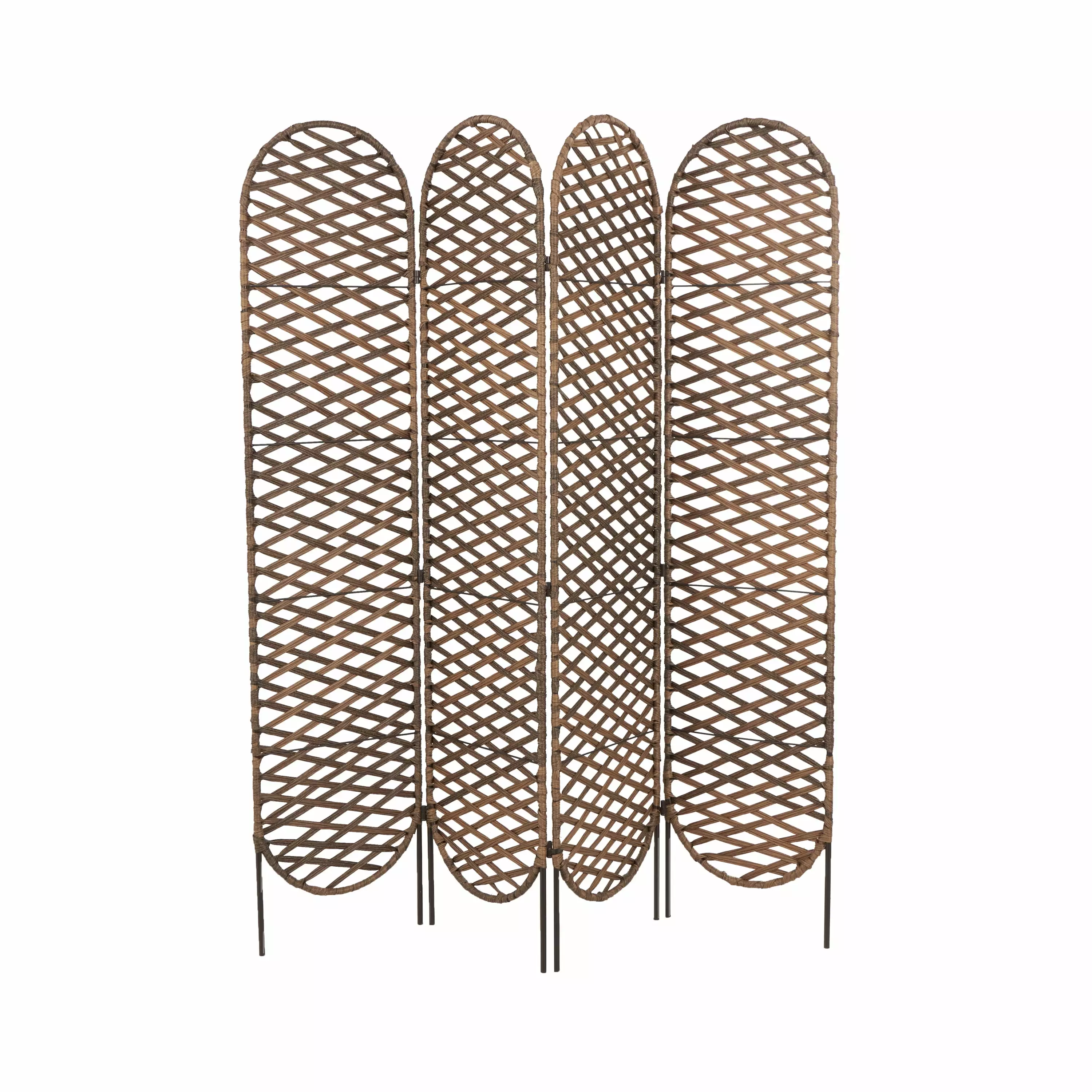 DecMode 60 x 71 Copper Metal Geometric Handmade Foldable Room Divider