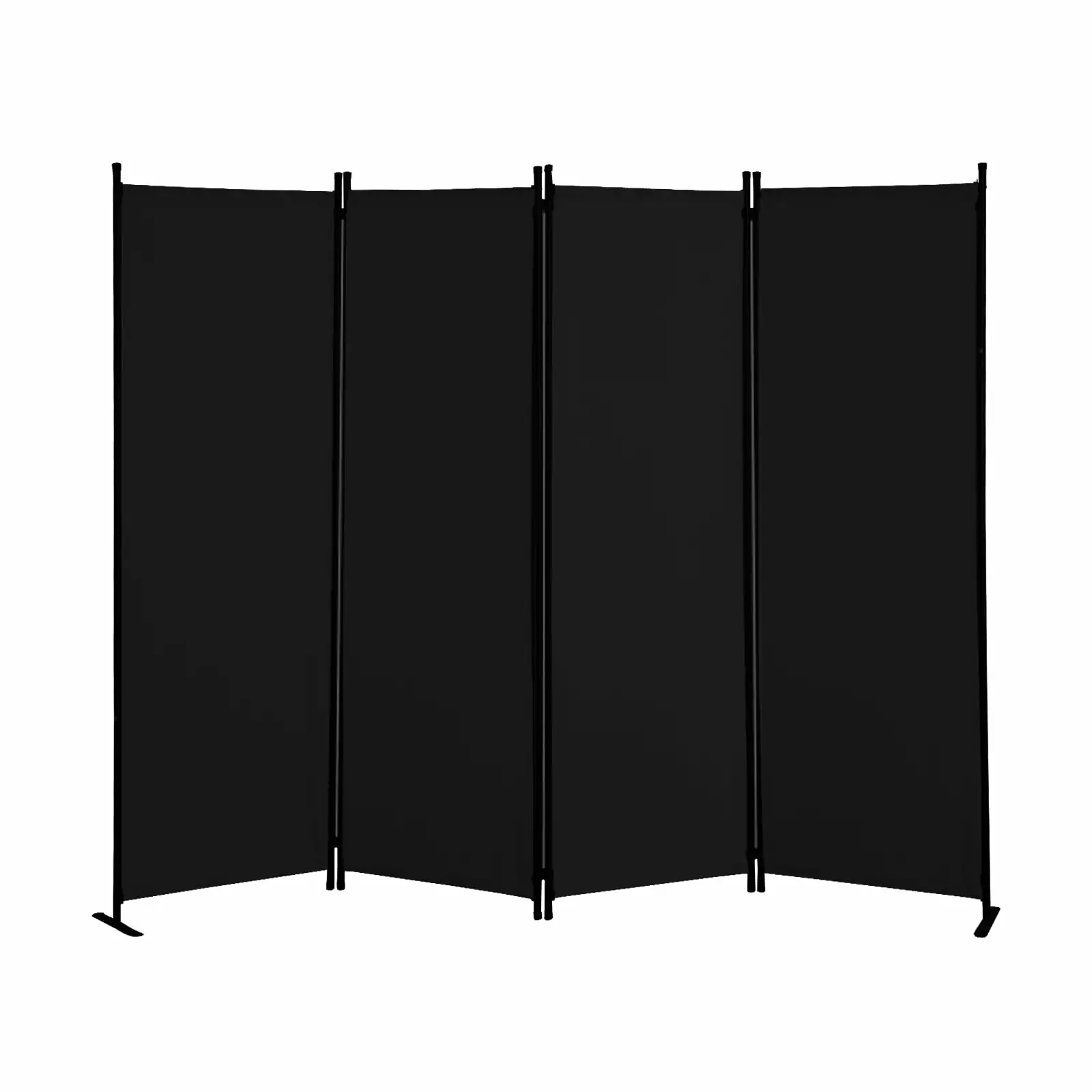 4 Panel Partition Room Dividers Black Folding Privacy Screen Freestanding Room Separator ECOLINEAR