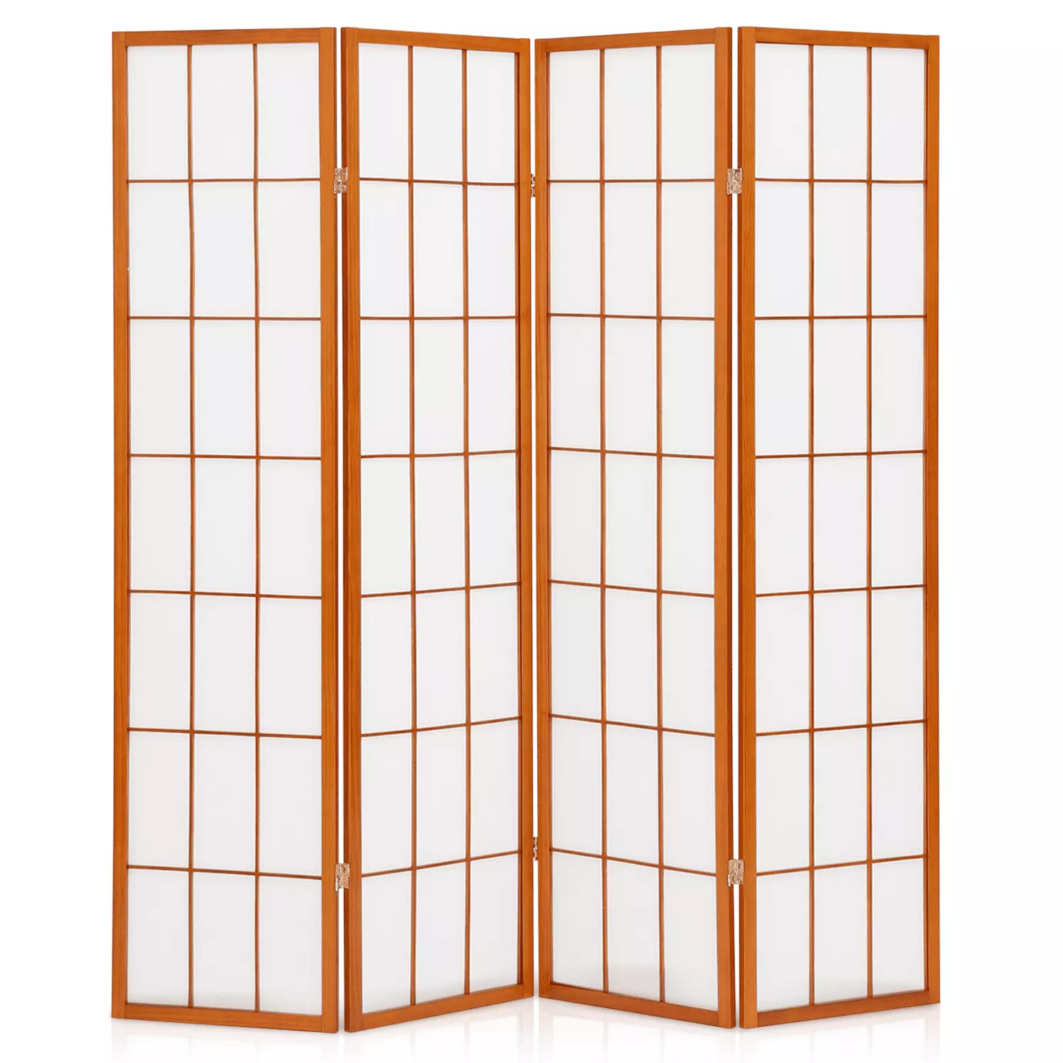 MoNiBloom 4 Panel 5.8Ft Tall Walnut Room Divider Foldable Privacy Screen Bedroom