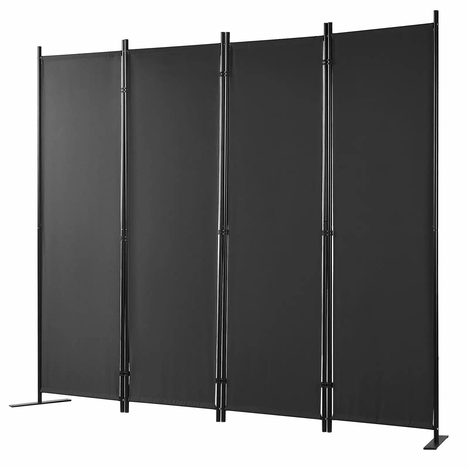 SKYSHALO 4 Panel Folding Privacy Screen Room Divider 88.2x11.8x67.3 Inches Home Black