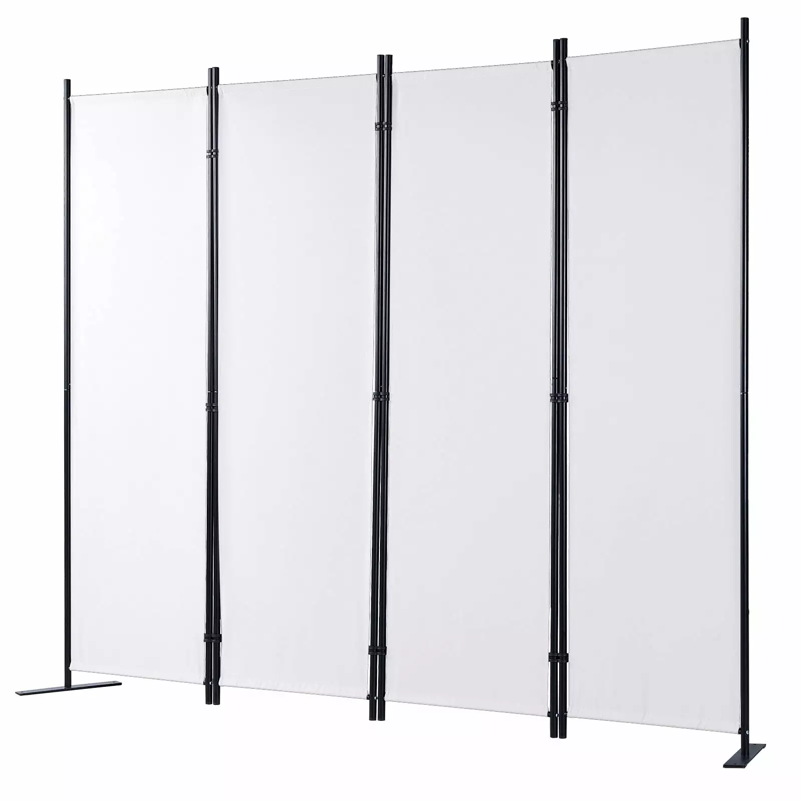 SKYSHALO 4 Panel Folding Privacy Screen Room Divider 88.2x11.8x67.3 Inches White
