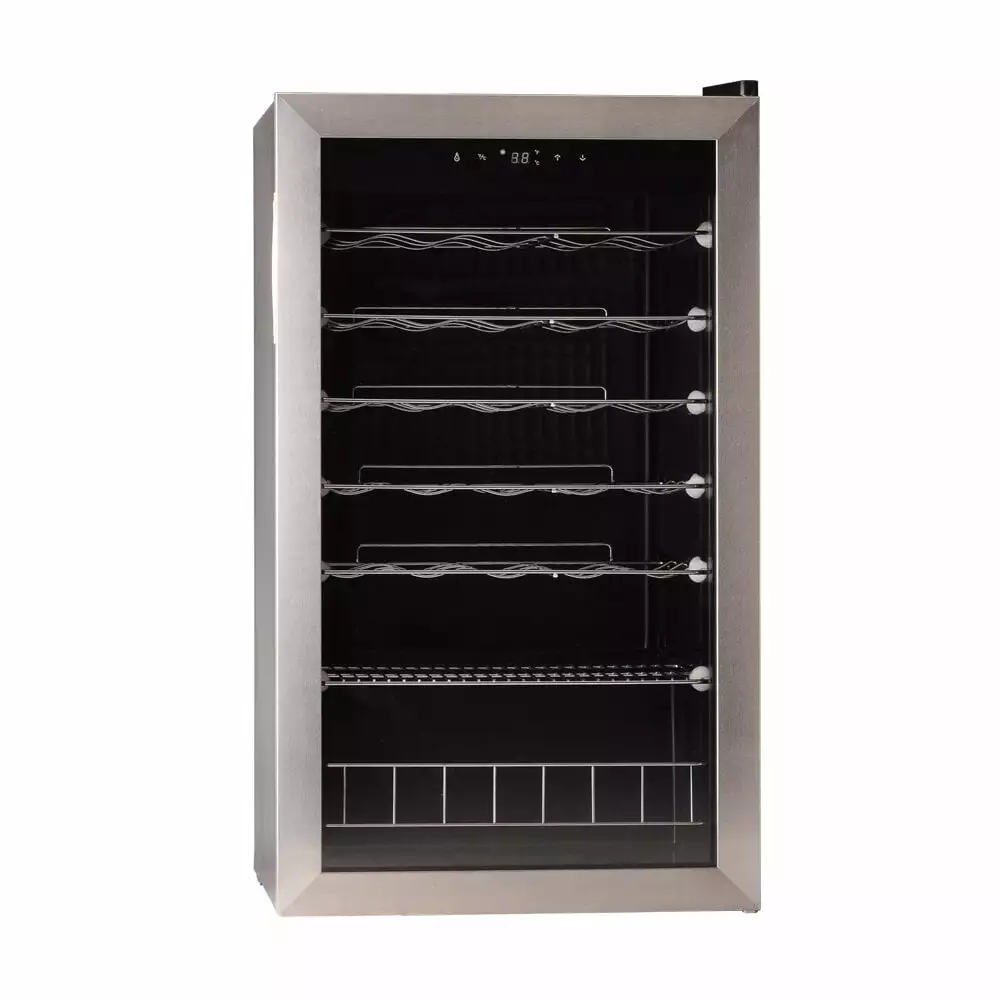 Smad Freestanding 35 Bottle Compressor Wine Fridge Cooler Stainless Steel