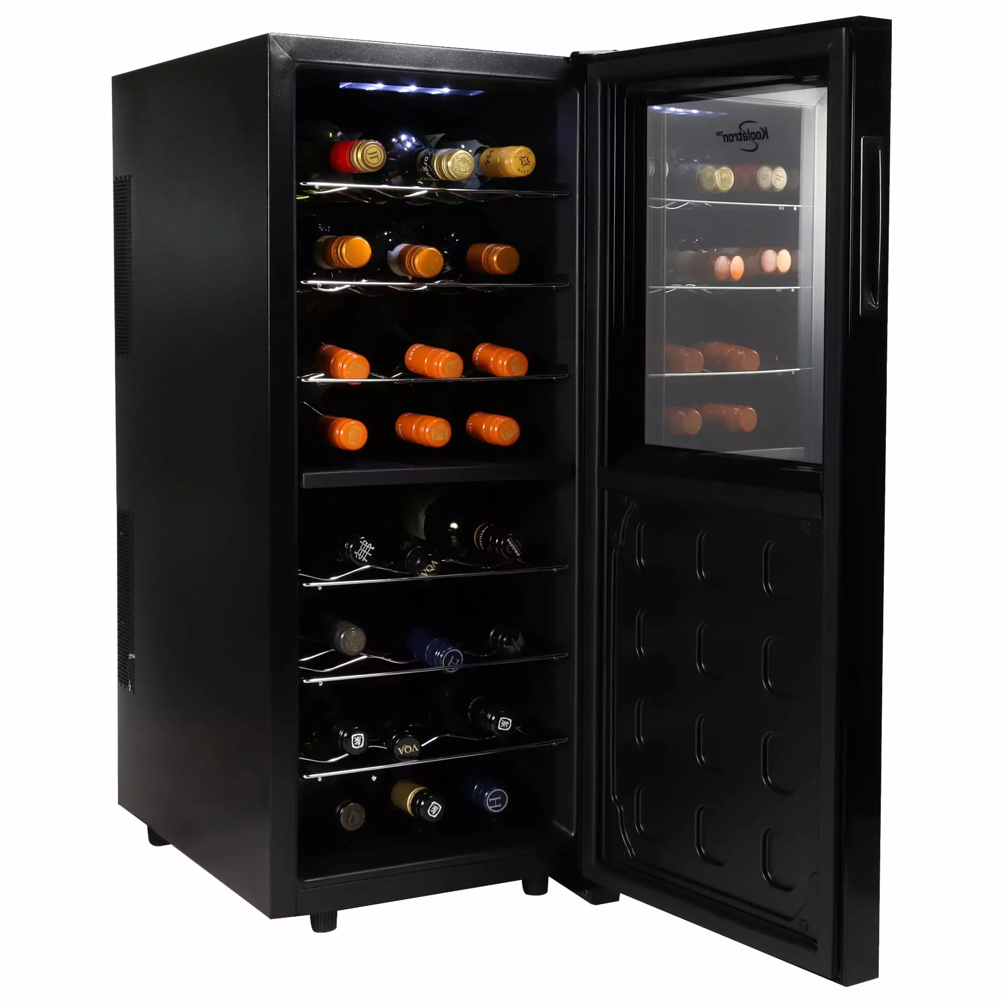 Urban Series 24 Bottle Dual Zone Wine Cooler - Black Thermoelectric Wine Fridge 2.4 cu. ft Freestanding